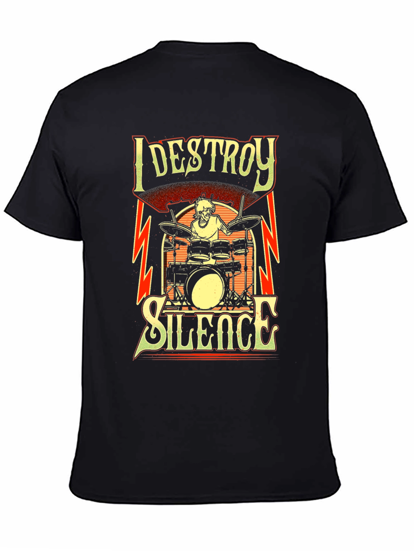 I Destroy Silence Drummer T-Shirt - Black