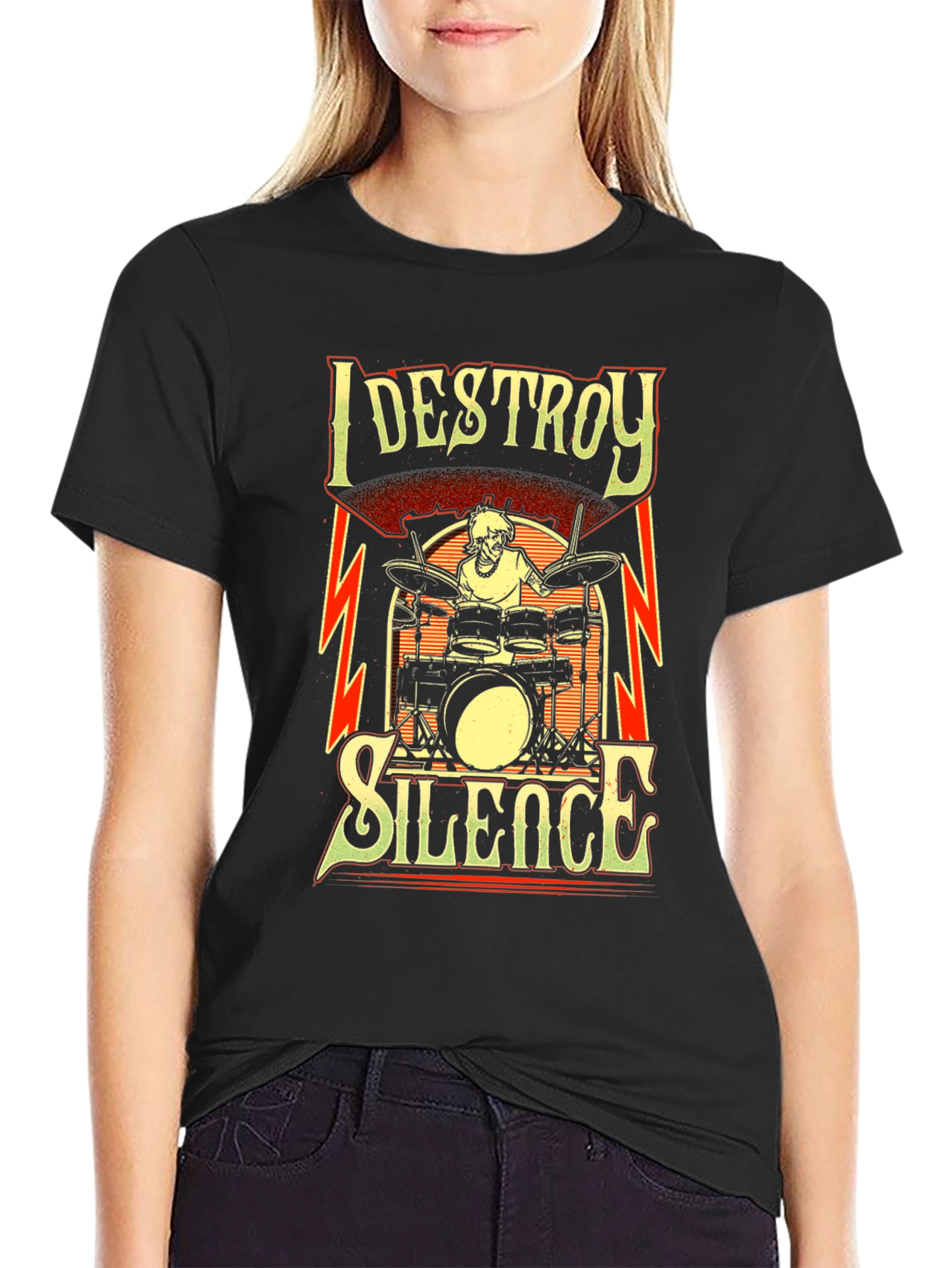 I Destroy Silence Drummer T-Shirt - Black