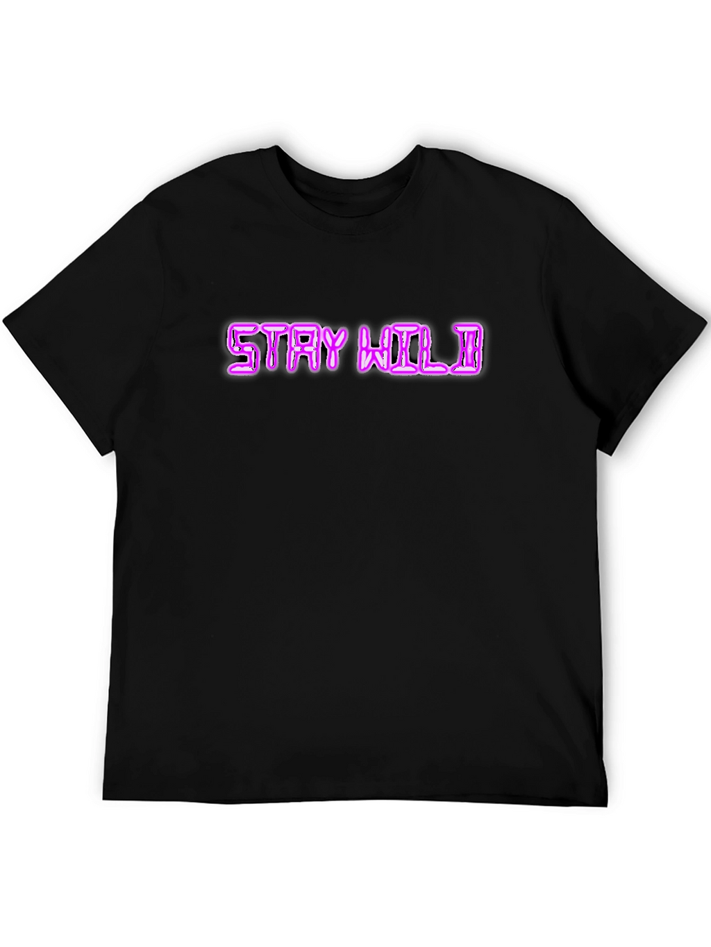 Stay Wild Graphic T-Shirt - Neon Pink