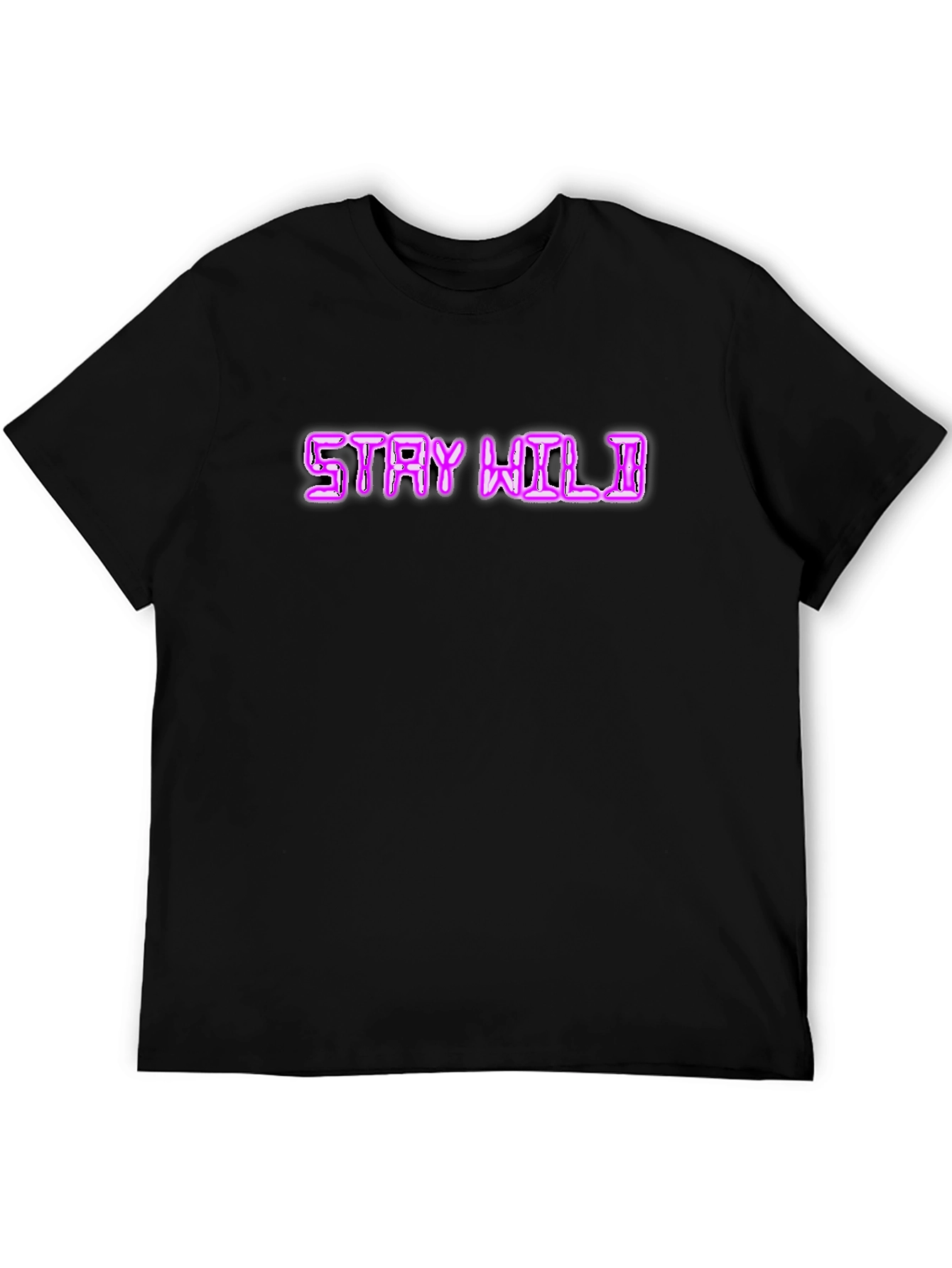 Stay Wild Graphic T-Shirt - Neon Pink