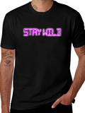 Stay Wild Graphic T-Shirt - Neon Pink