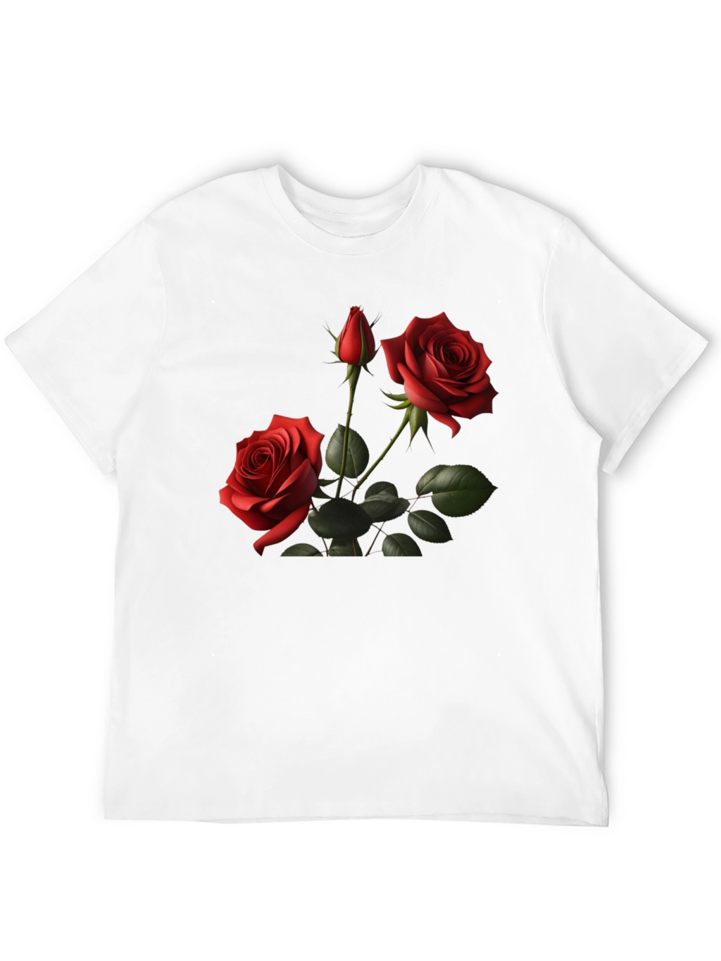 Roses on Black T-Shirt