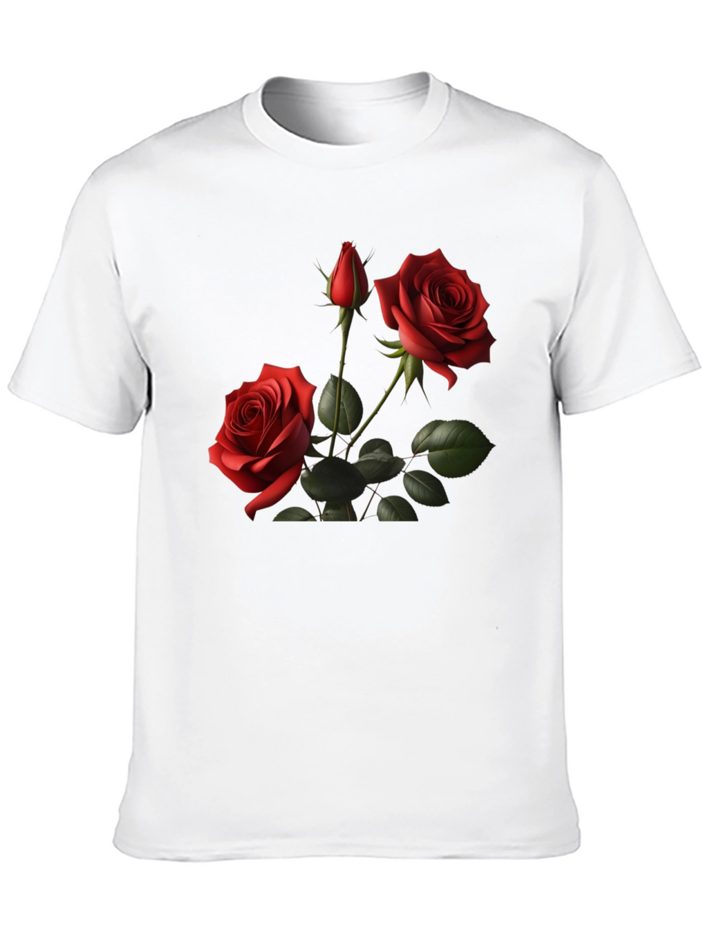 Roses on Black T-Shirt