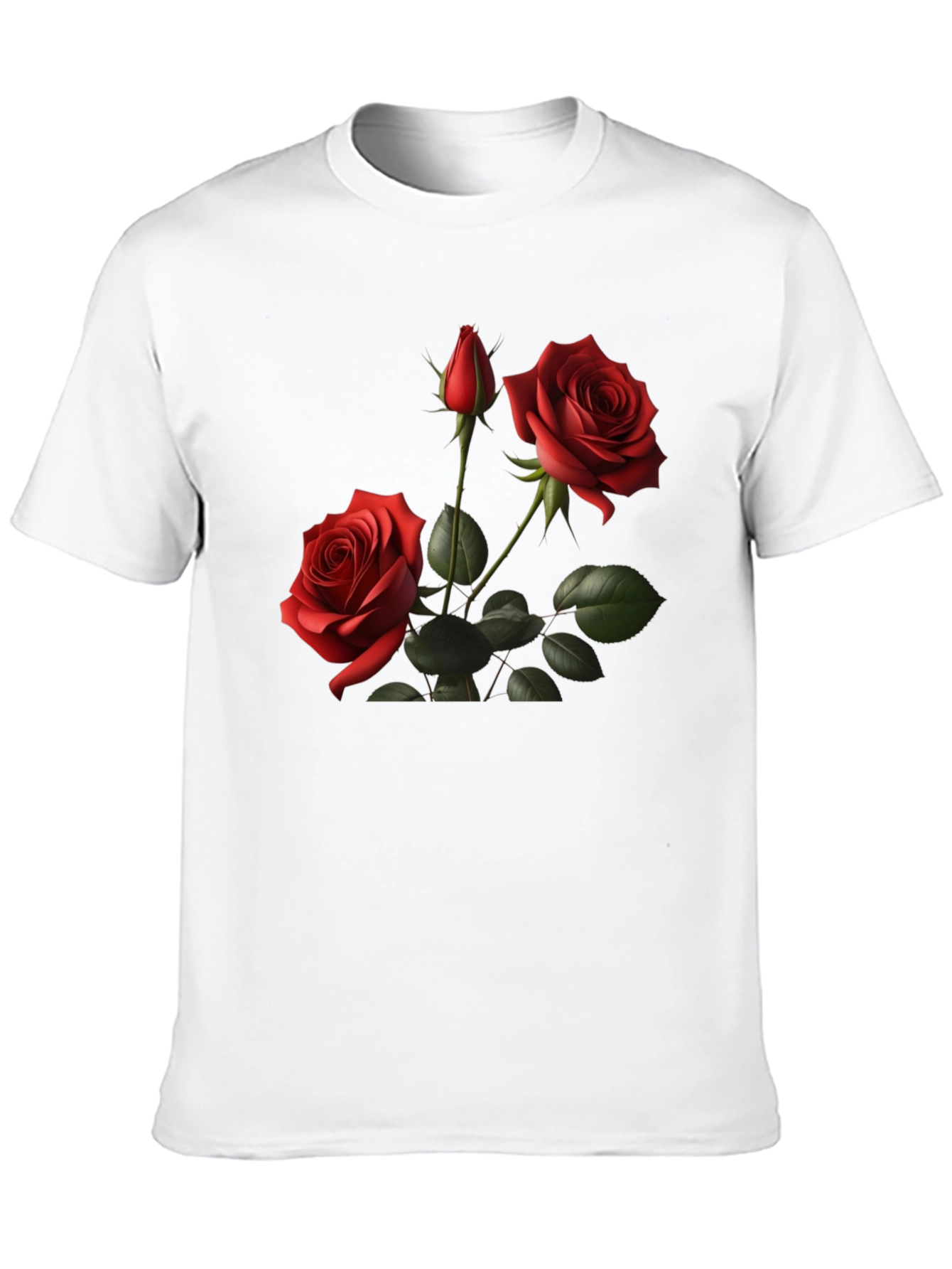 Roses on Black T-Shirt