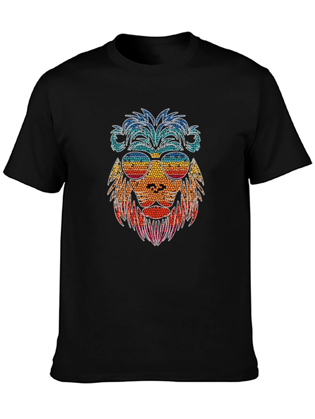 Cool Lion Graphic Tee - Stylish Mens Black T-Shirt