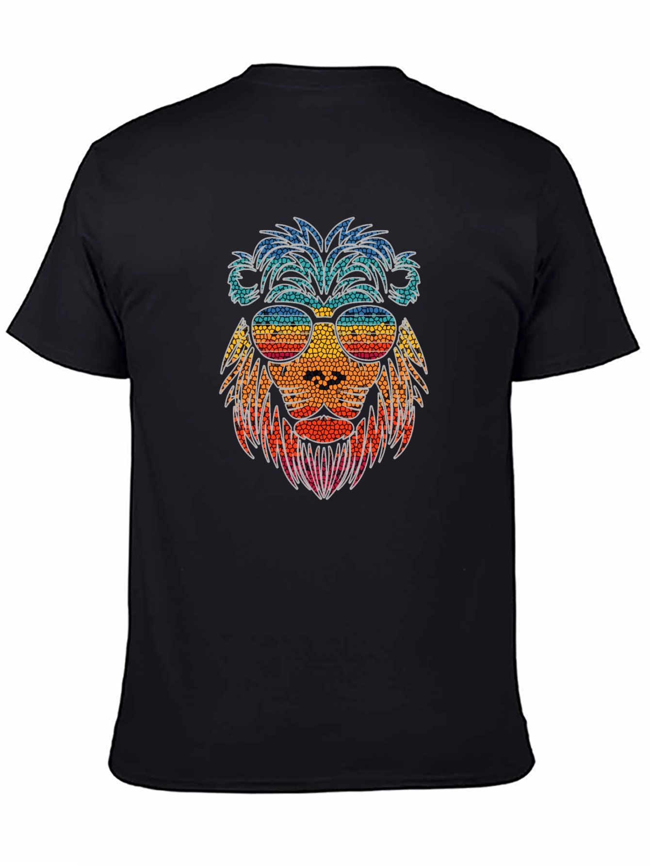 Cool Lion Graphic Tee - Stylish Mens Black T-Shirt