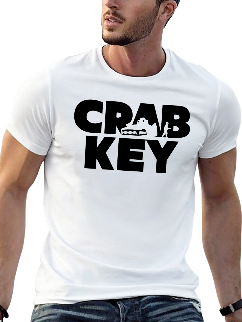 Crab Key Black Graphic T-Shirt - Mens Fashion Tee