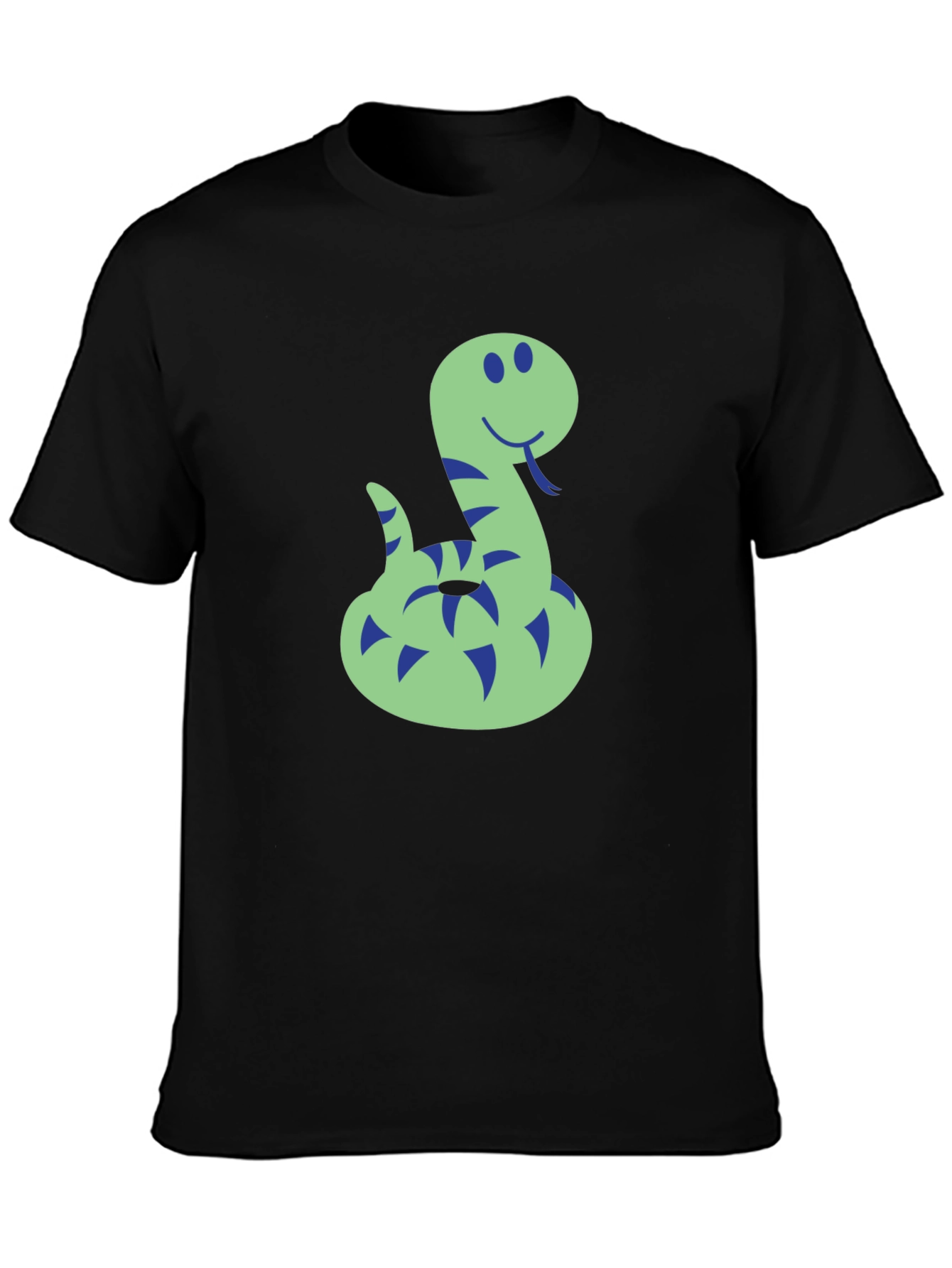 Funny Snake Graphic Tee - Mens Black T-Shirt