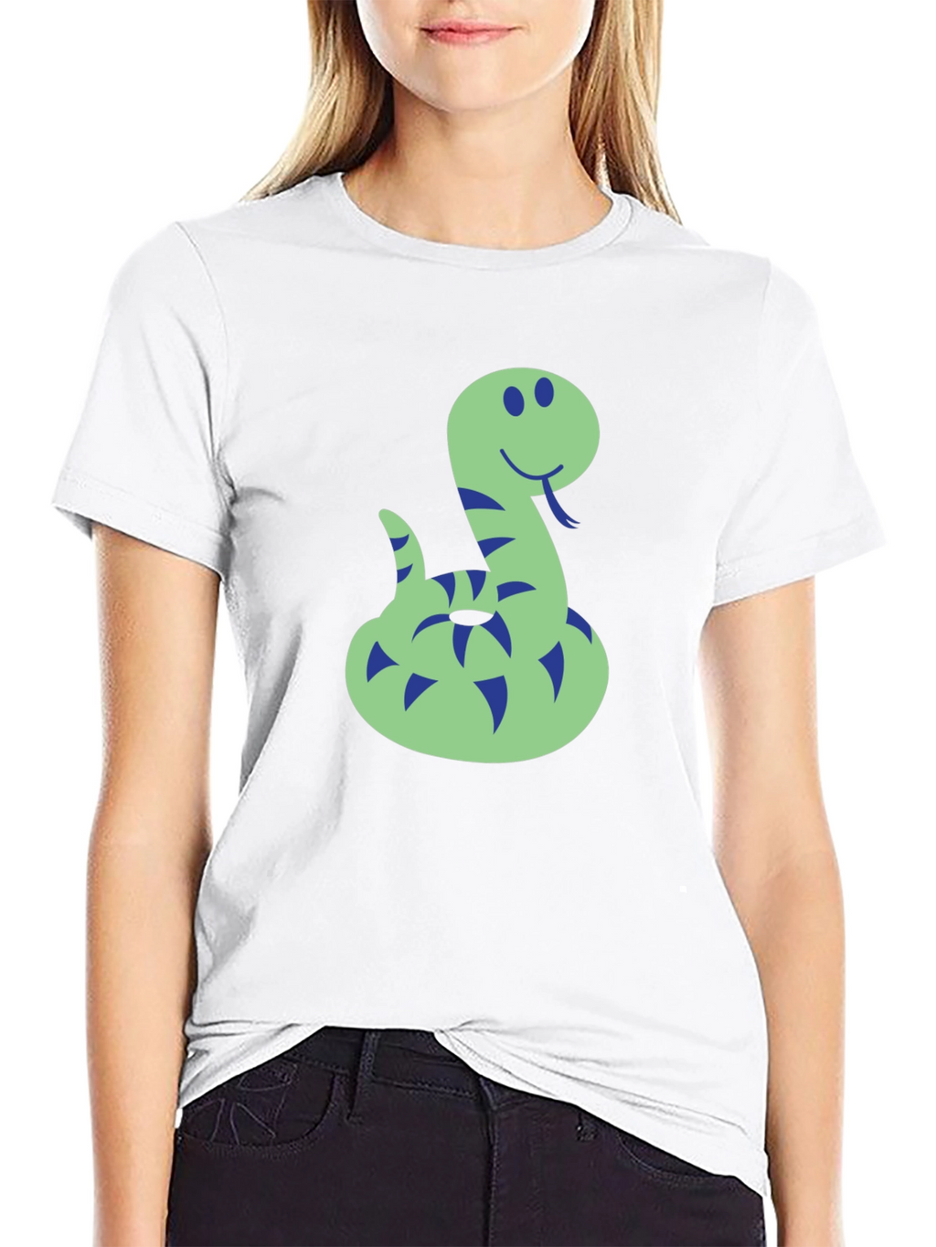 Funny Snake Graphic Tee - Mens Black T-Shirt