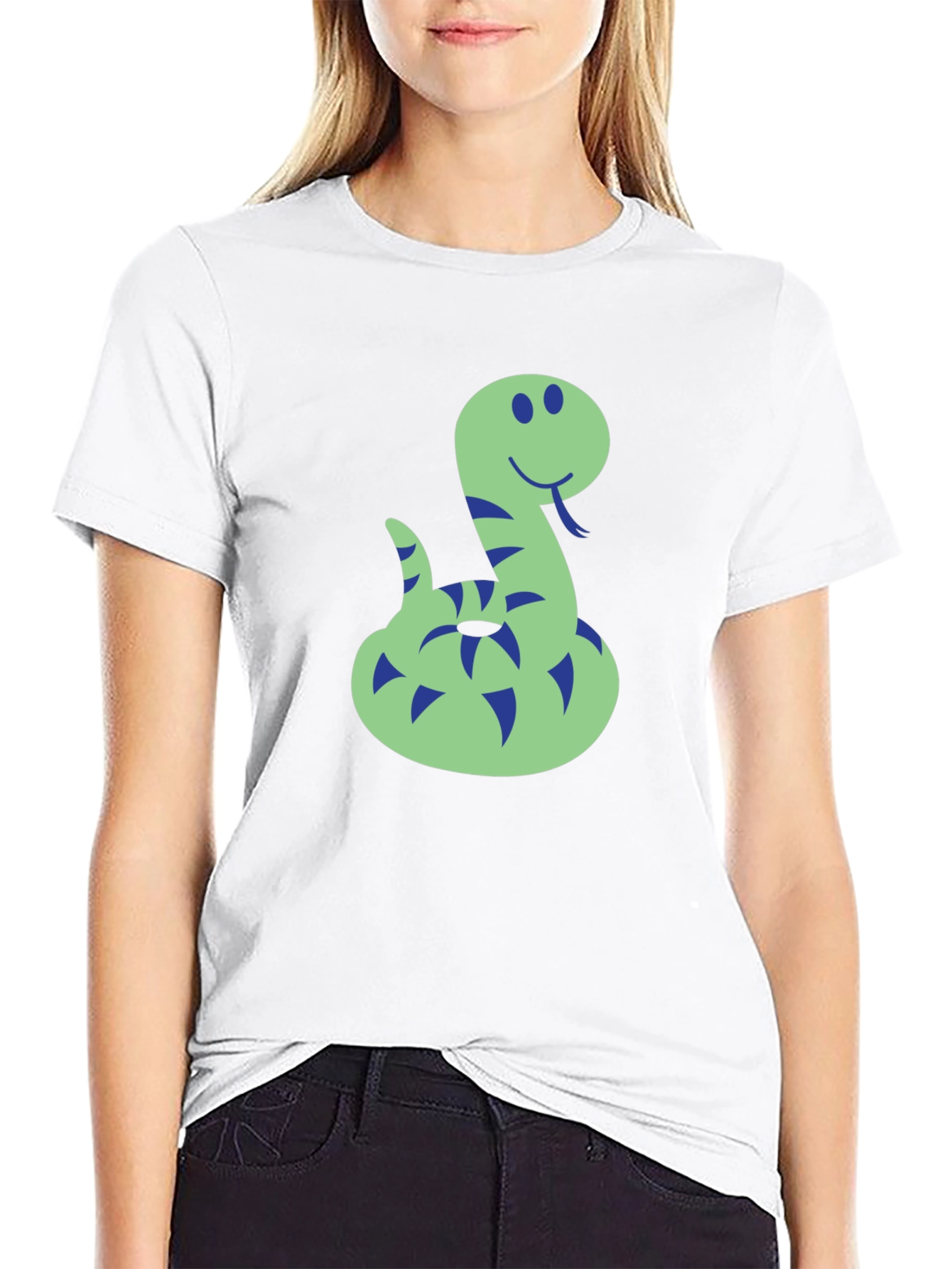 Funny Snake Graphic Tee - Mens Black T-Shirt