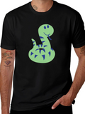 Funny Snake Graphic Tee - Mens Black T-Shirt