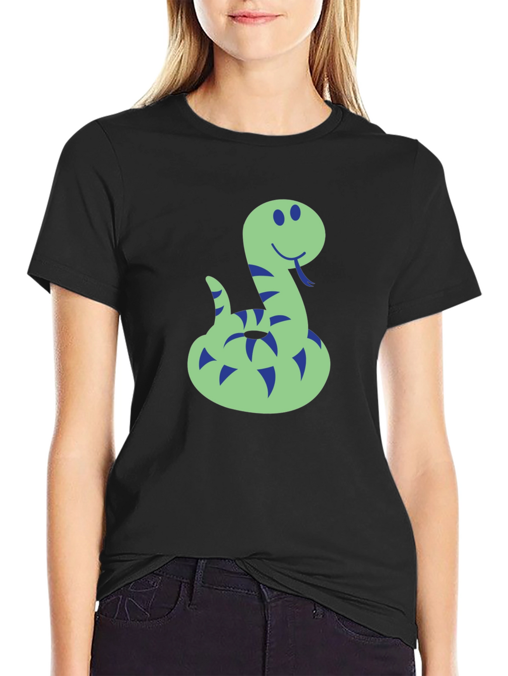 Funny Snake Graphic Tee - Mens Black T-Shirt
