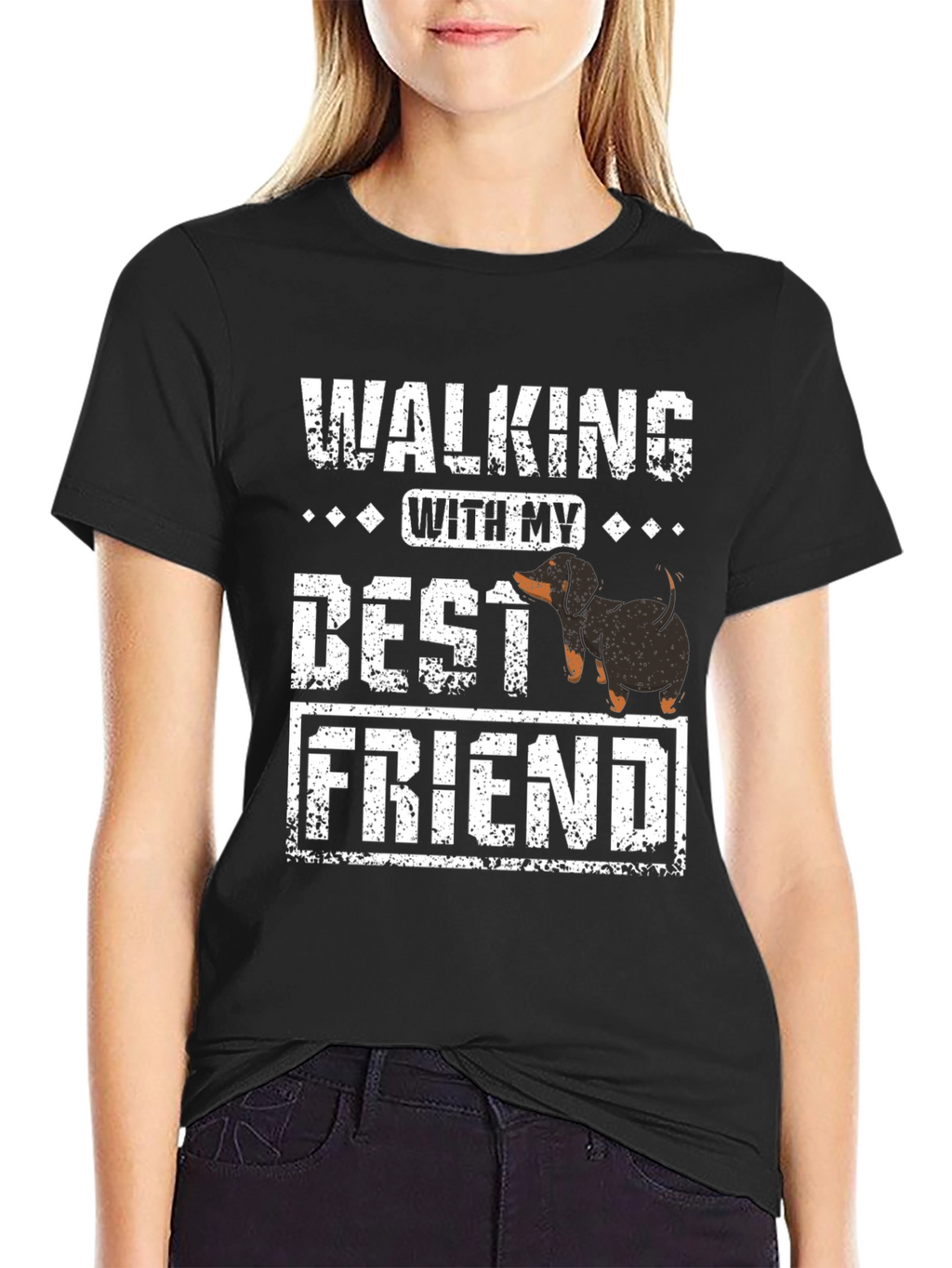 Walking With My Best Friend Dachshund T-Shirt
