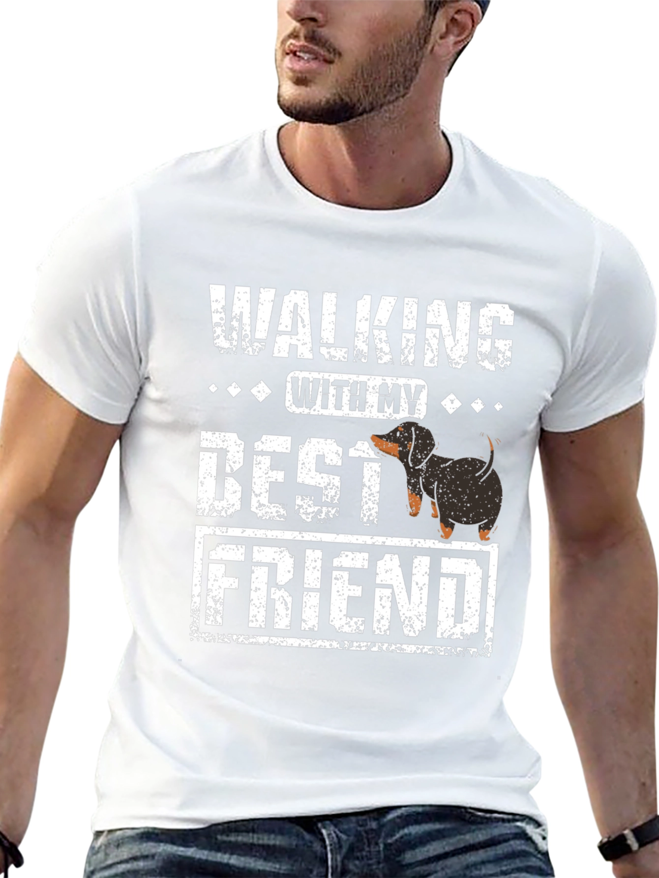 Walking With My Best Friend Dachshund T-Shirt