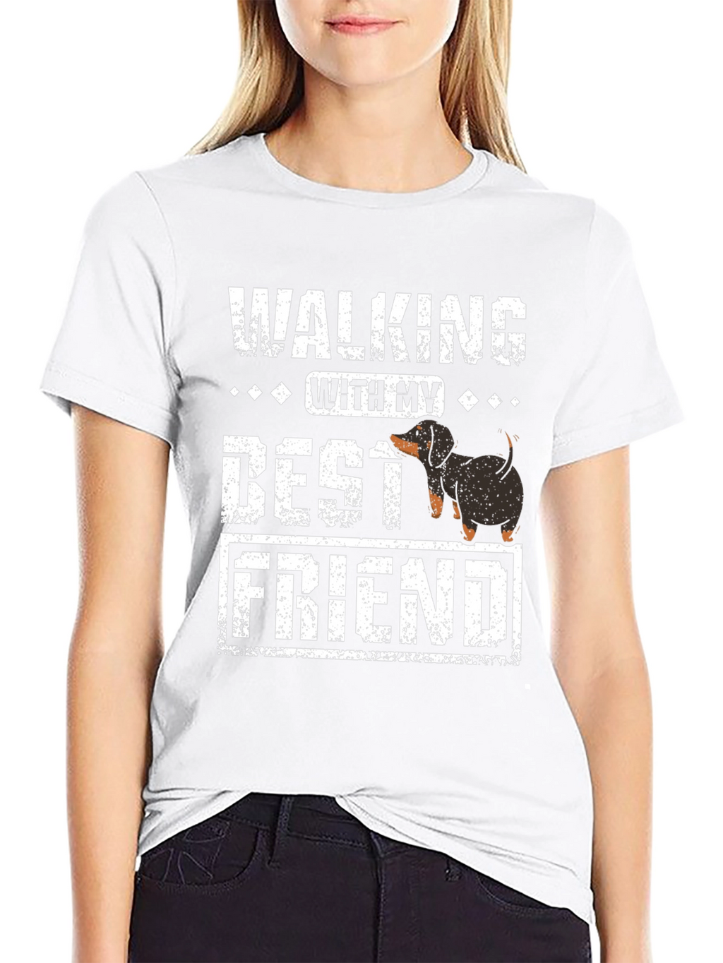 Walking With My Best Friend Dachshund T-Shirt
