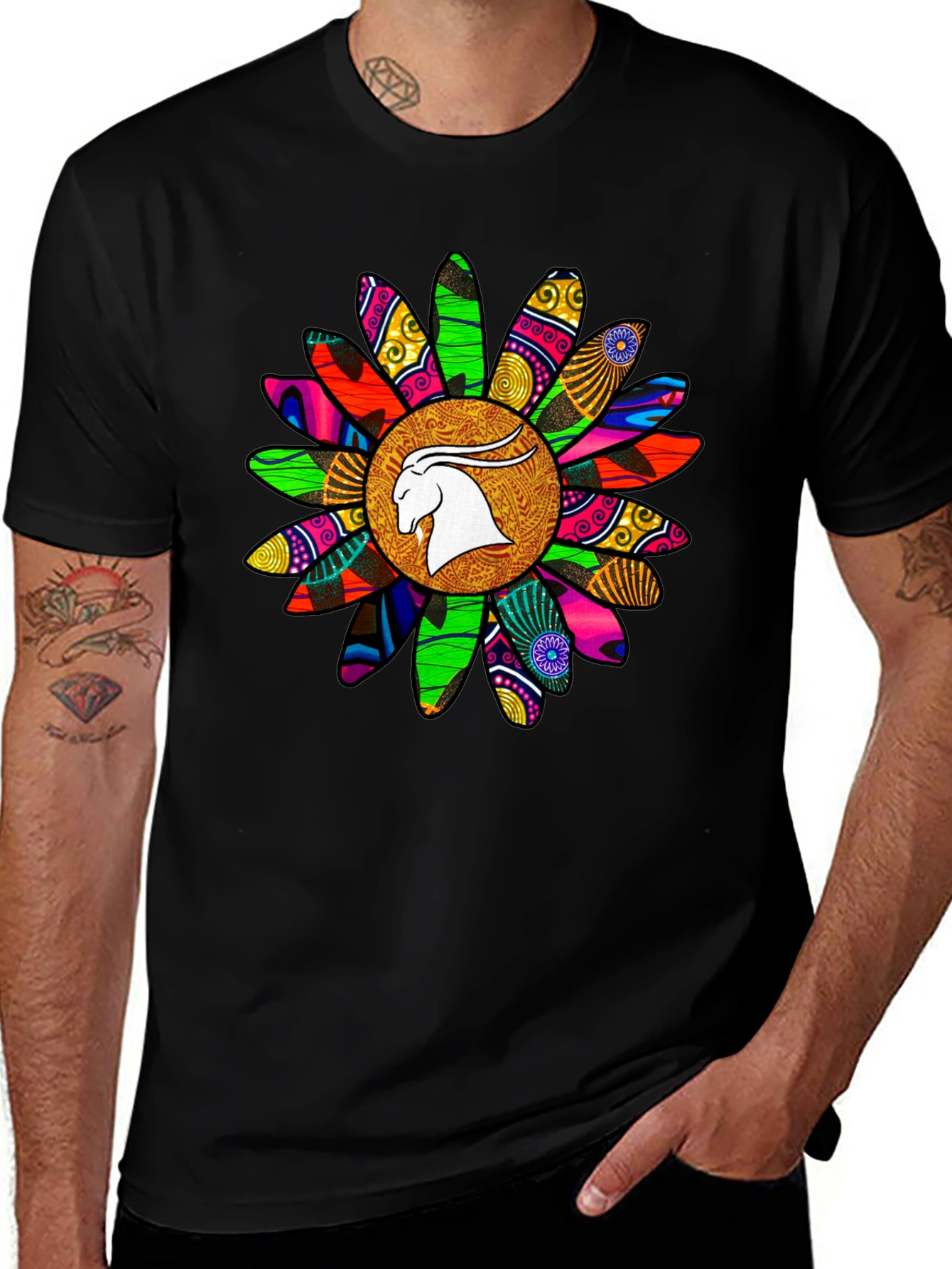 Capricorn Sunflower Graphic T-Shirt - Astrology Tee