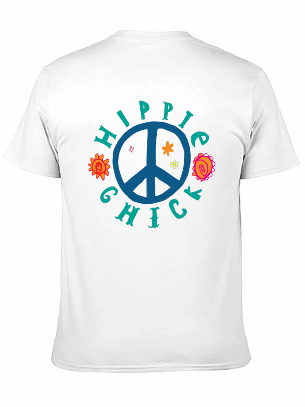 Hippie Chick Graphic Tee - Peace Sign T-Shirt
