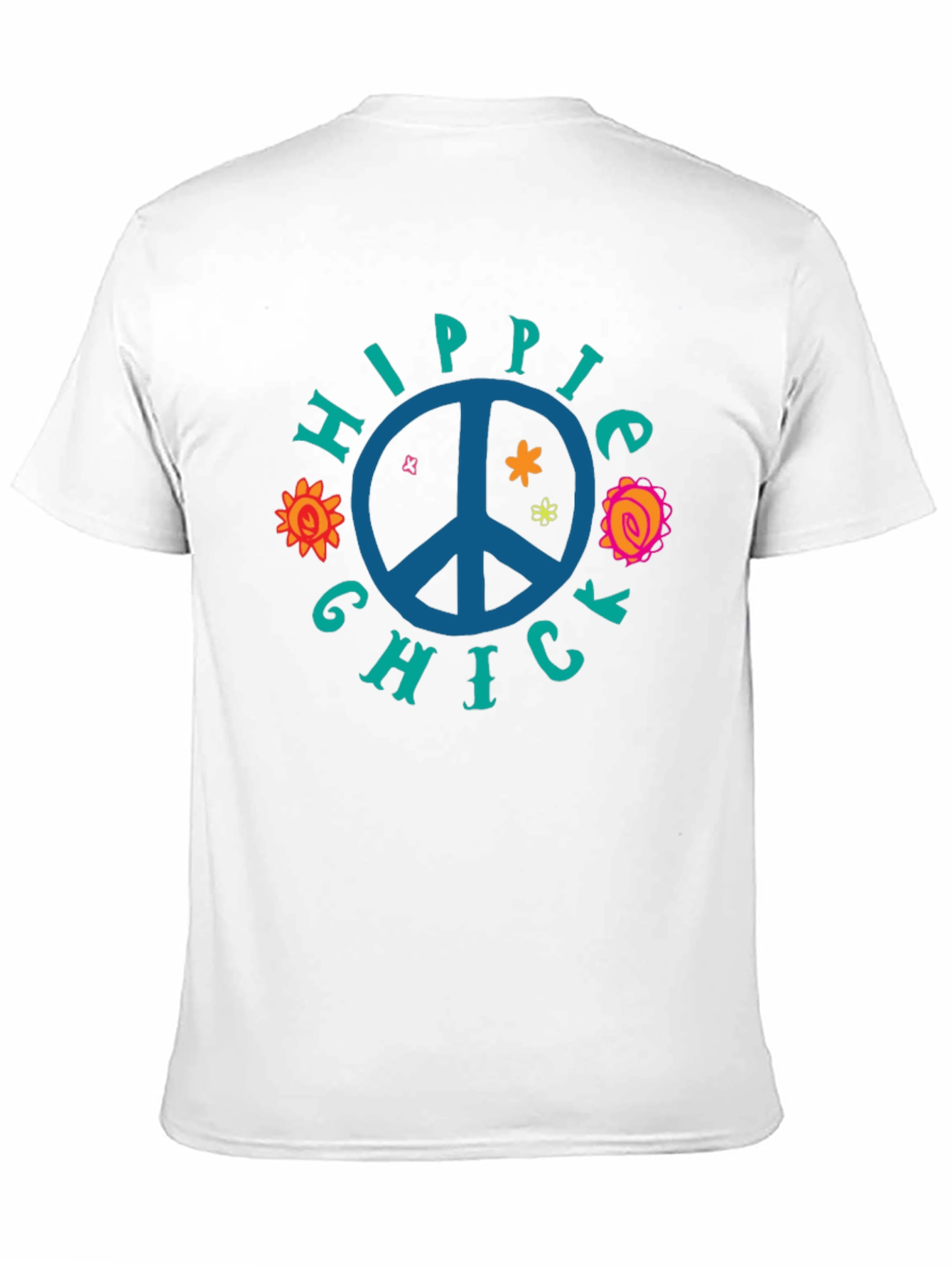 Hippie Chick Graphic Tee - Peace Sign T-Shirt