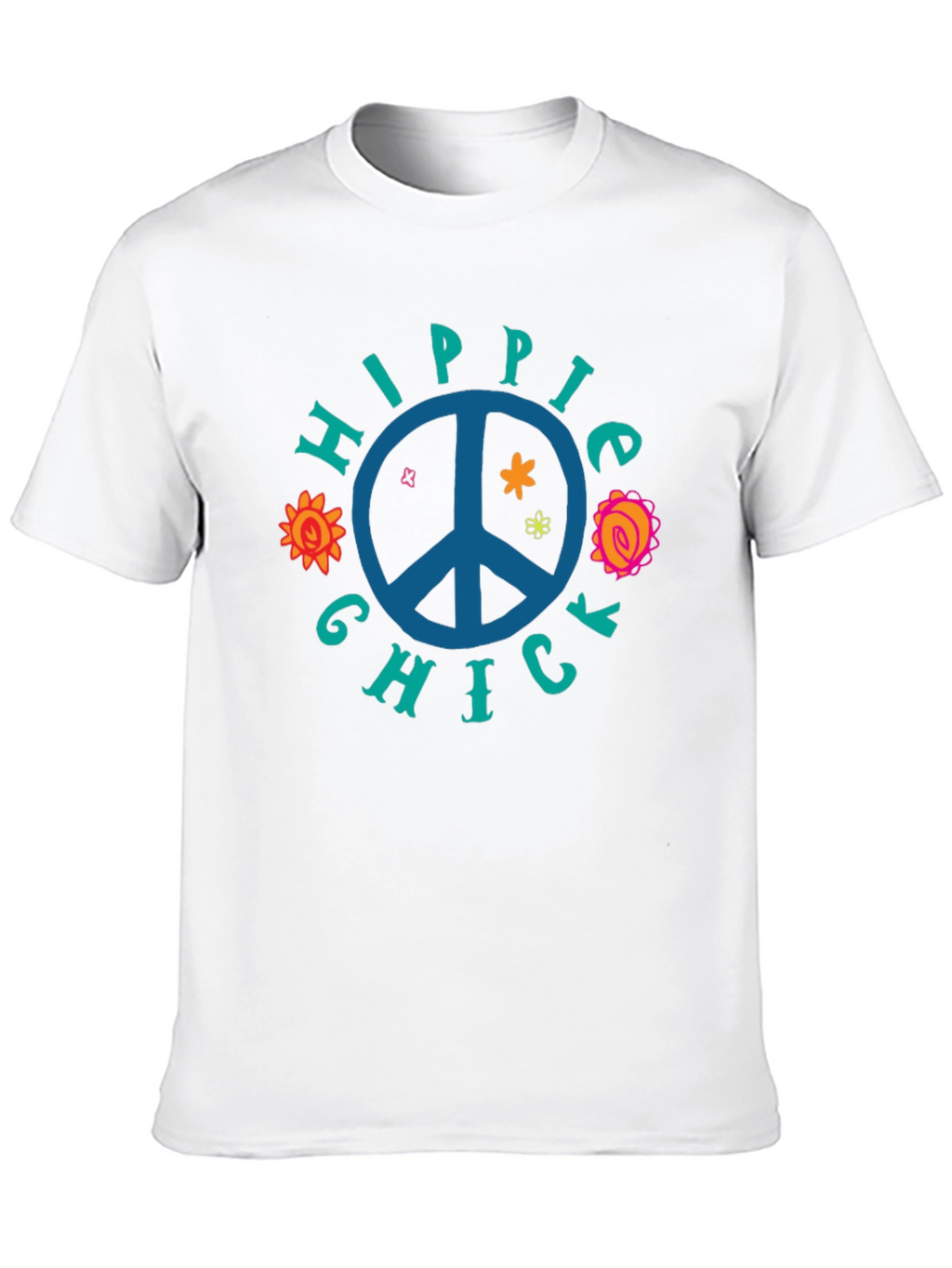 Hippie Chick Graphic Tee - Peace Sign T-Shirt