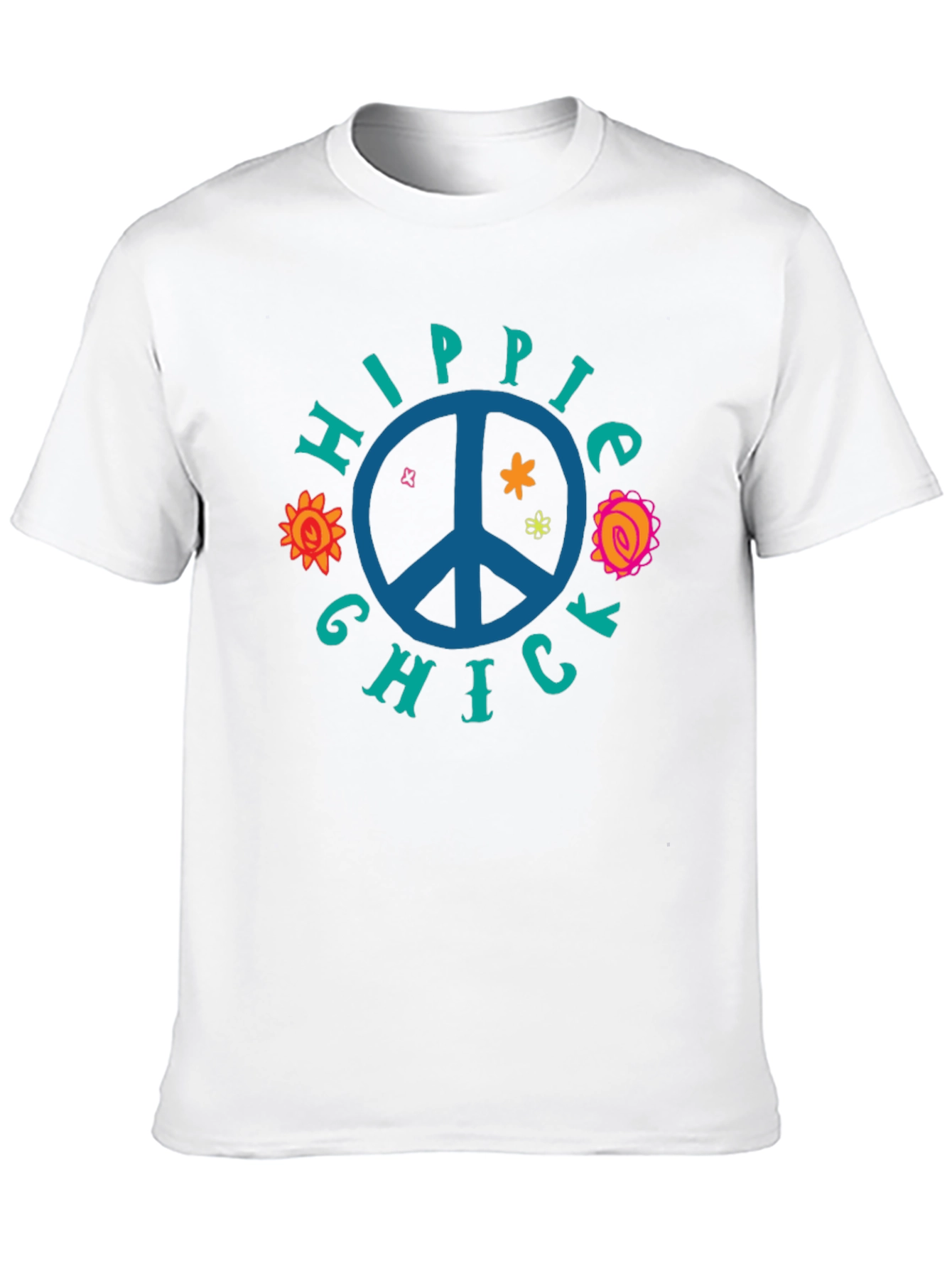Hippie Chick Graphic Tee - Peace Sign T-Shirt