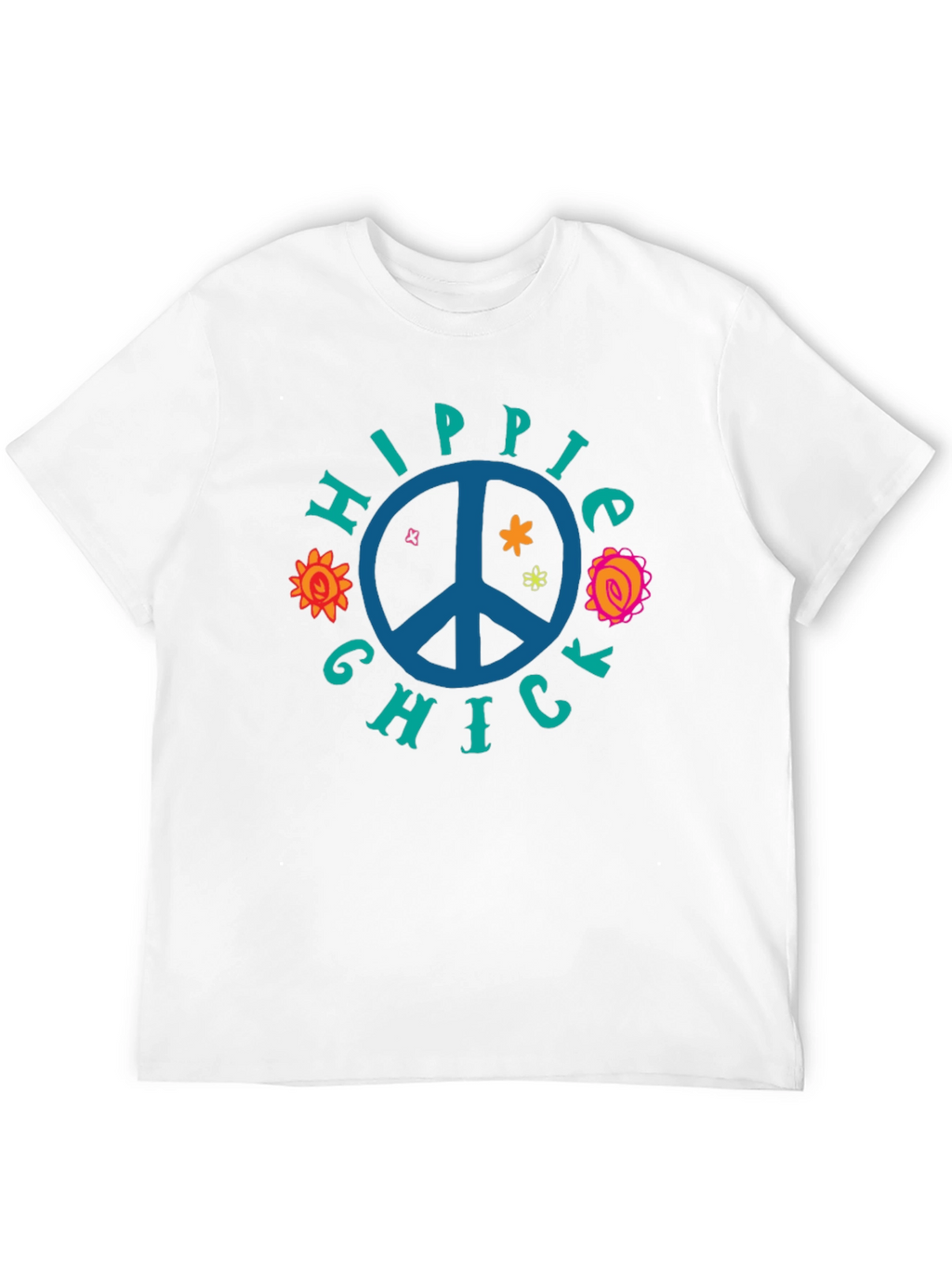 Hippie Chick Graphic Tee - Peace Sign T-Shirt