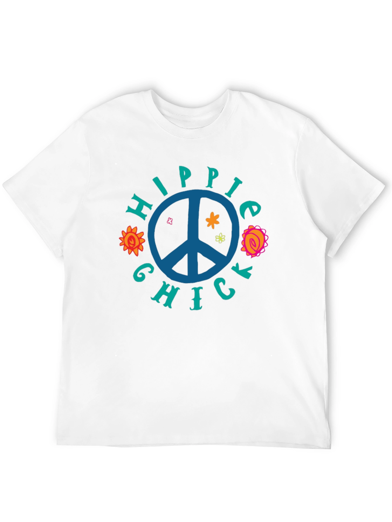 Hippie Chick Graphic Tee - Peace Sign T-Shirt
