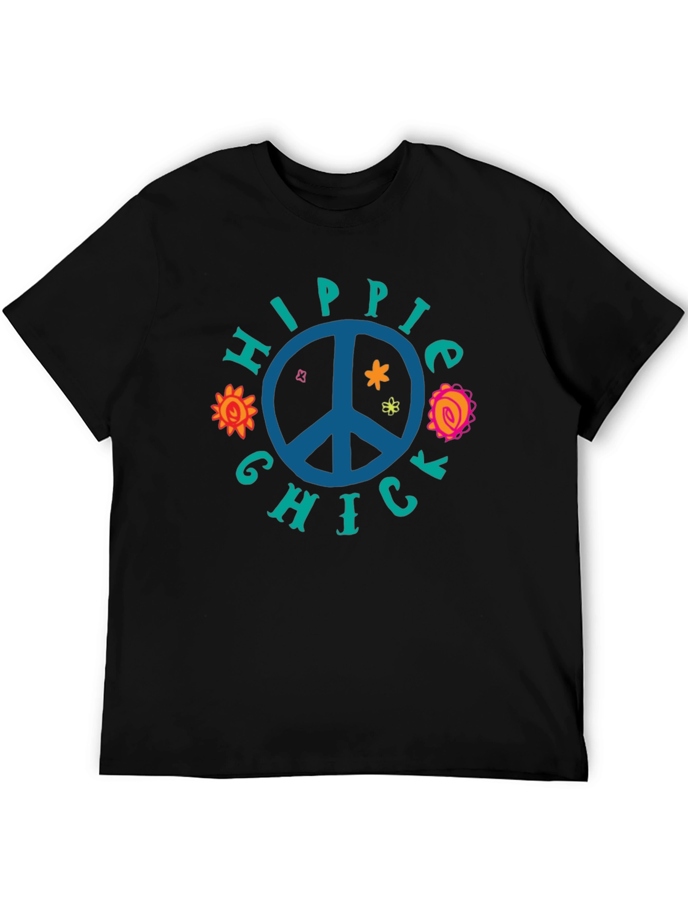Hippie Chick Graphic Tee - Peace Sign T-Shirt