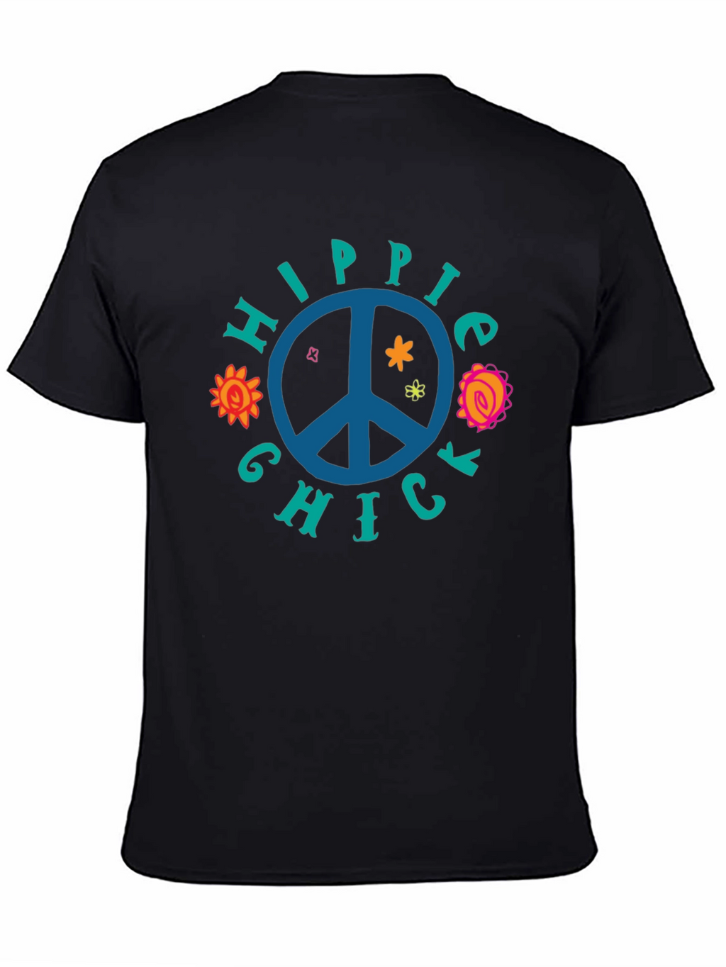 Hippie Chick Graphic Tee - Peace Sign T-Shirt