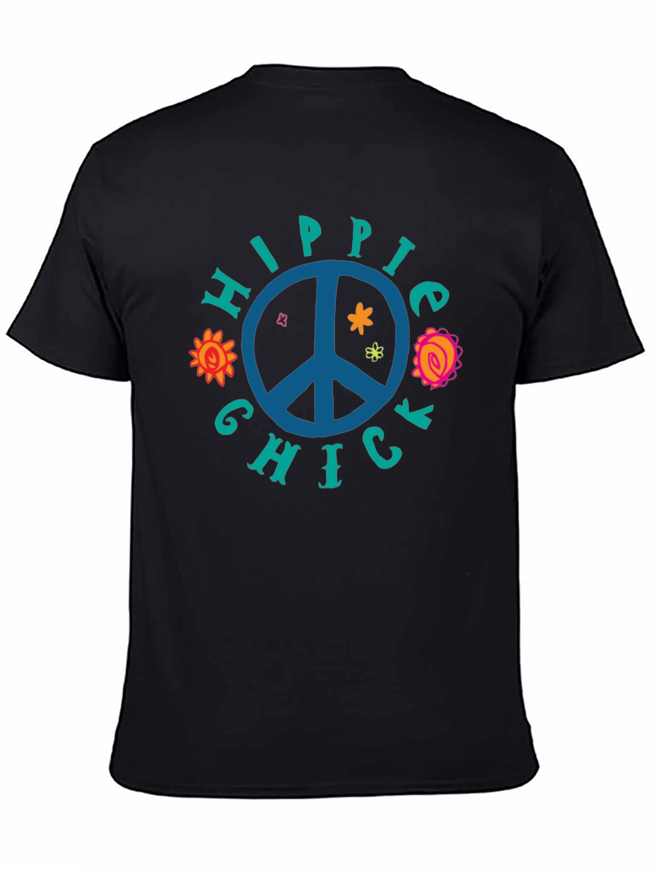 Hippie Chick Graphic Tee - Peace Sign T-Shirt