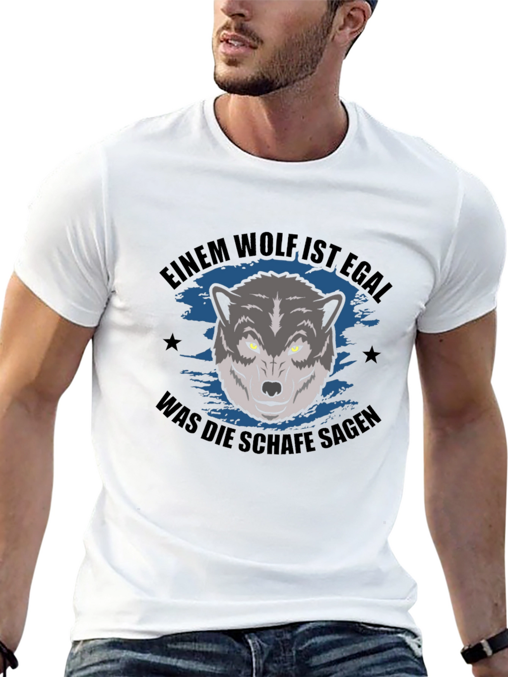 Wolf Graphic T-Shirt - German Slogan
