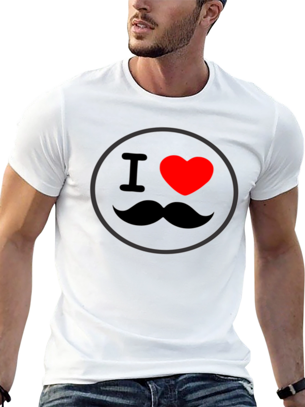 I Heart Mustache Graphic Tee