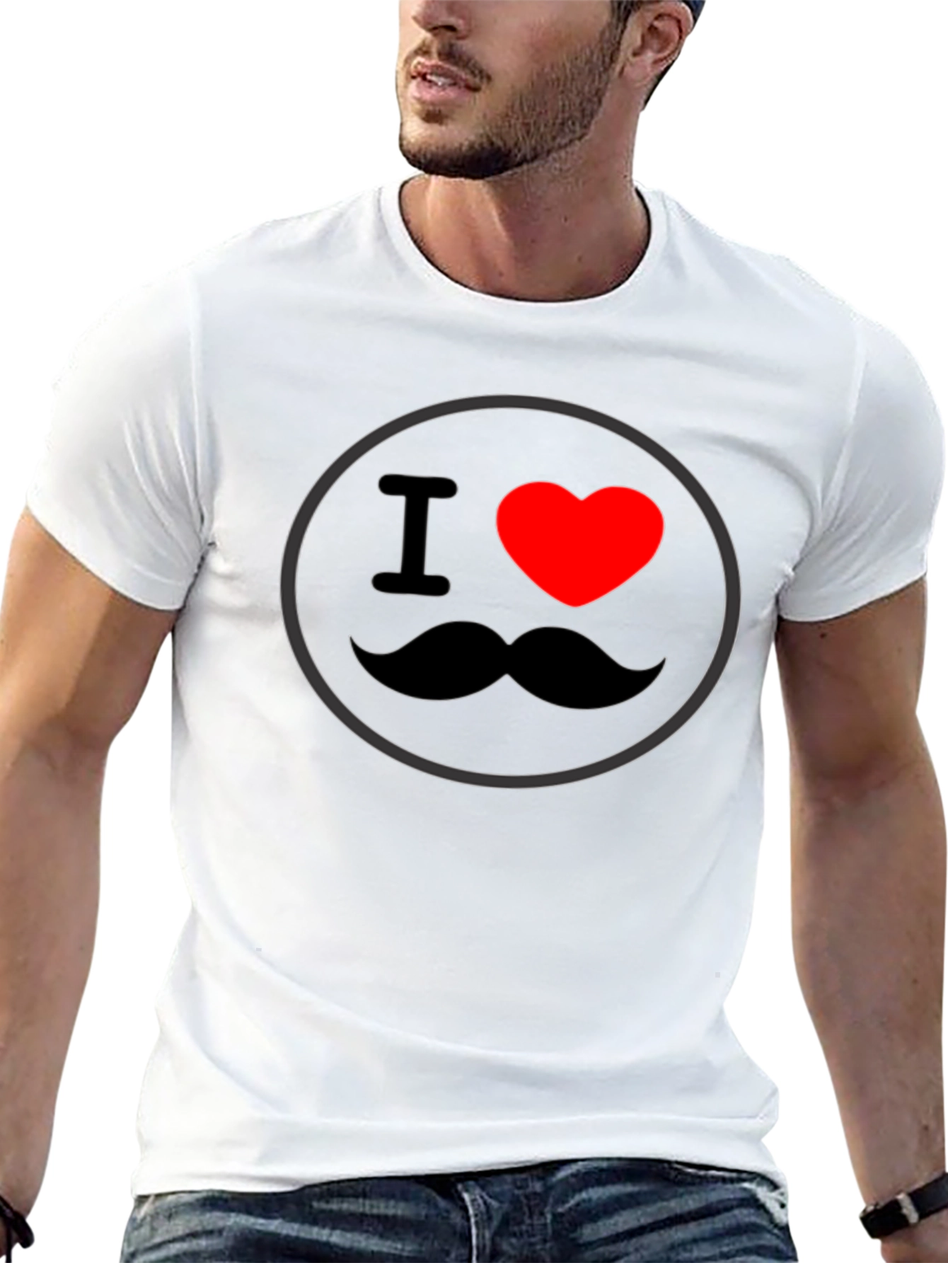 I Heart Mustache Graphic Tee