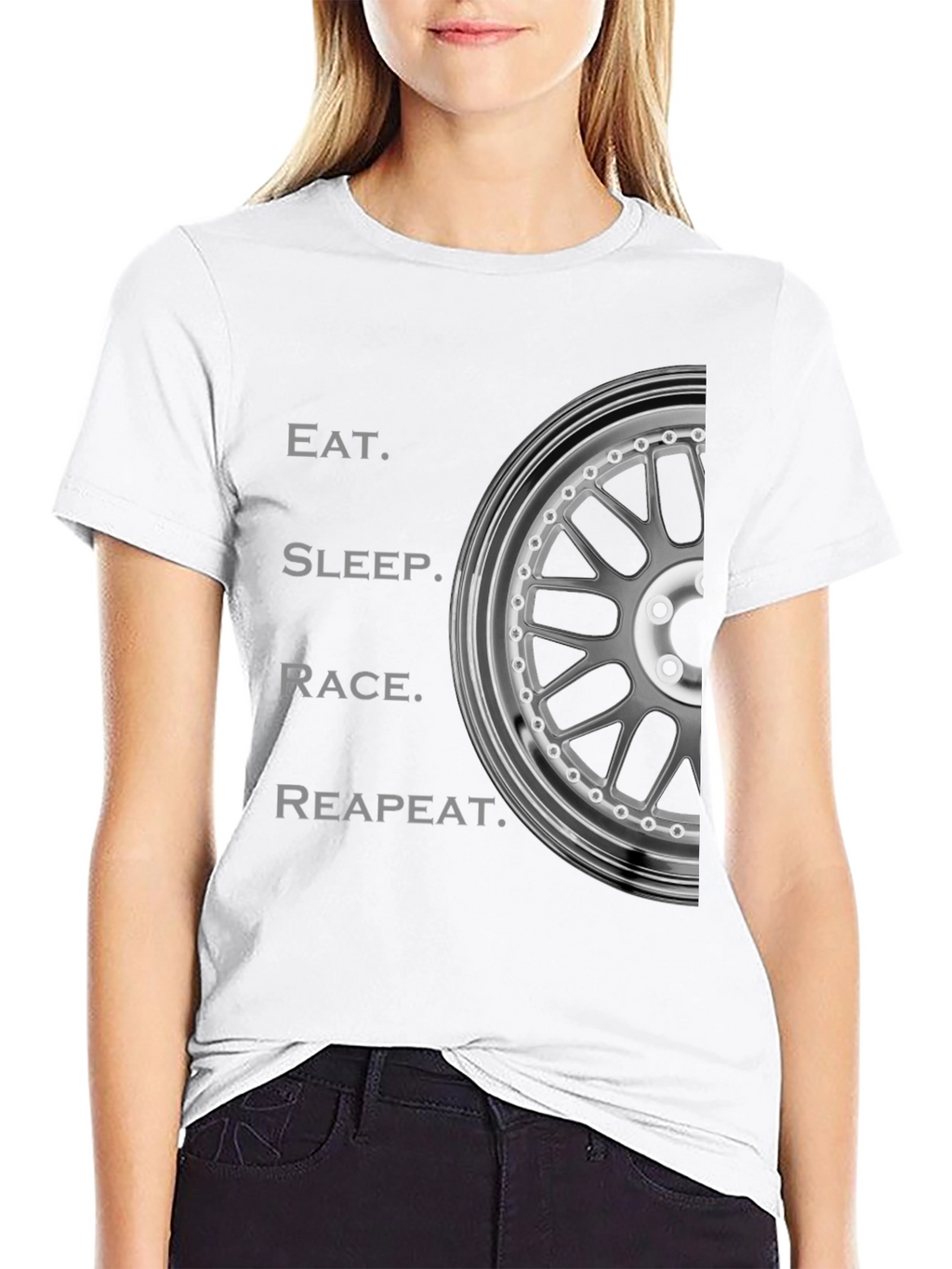 Eat Sleep Race Repeat T-Shirt - Automotive Enthusiast Design