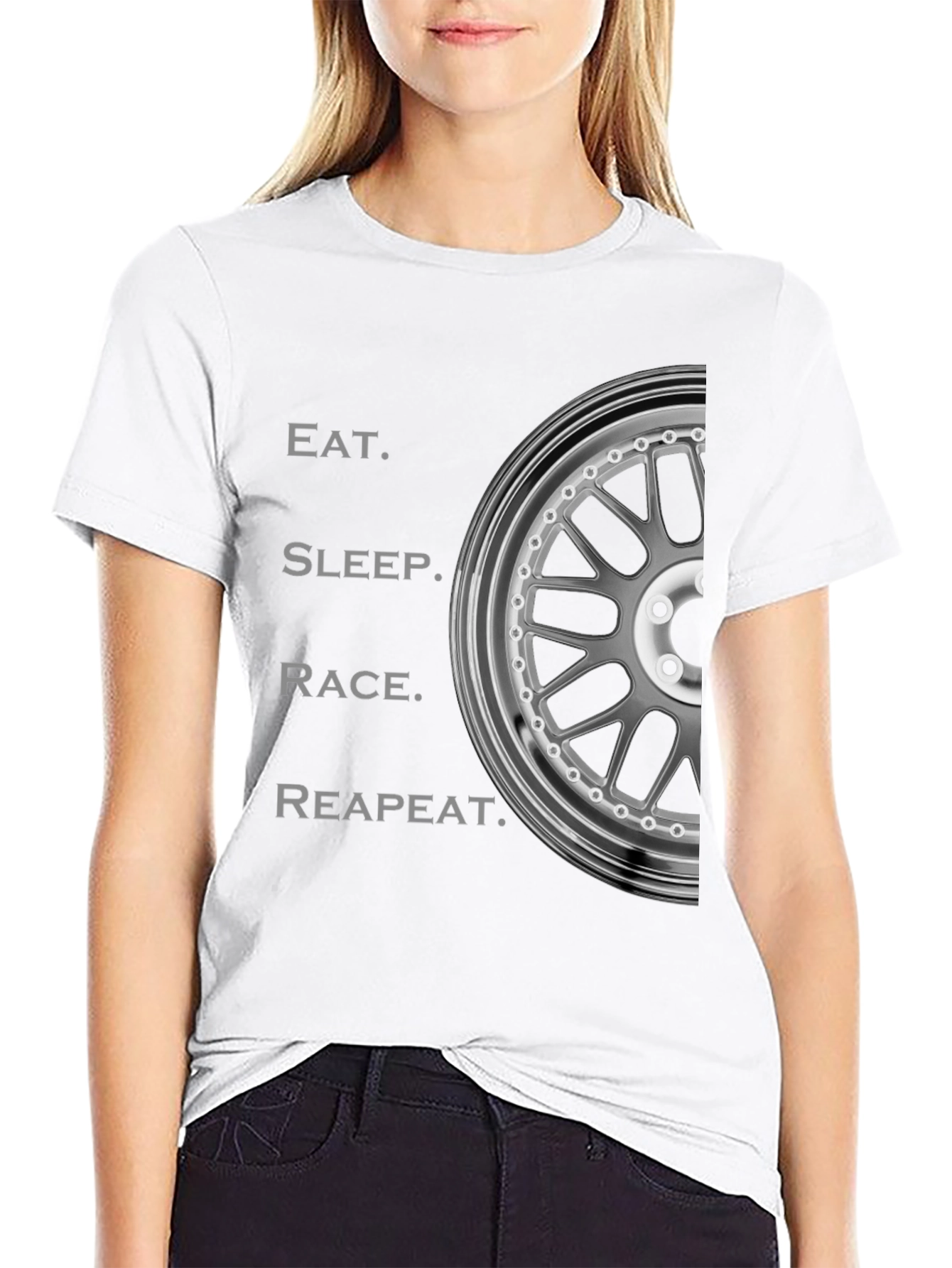 Eat Sleep Race Repeat T-Shirt - Automotive Enthusiast Design