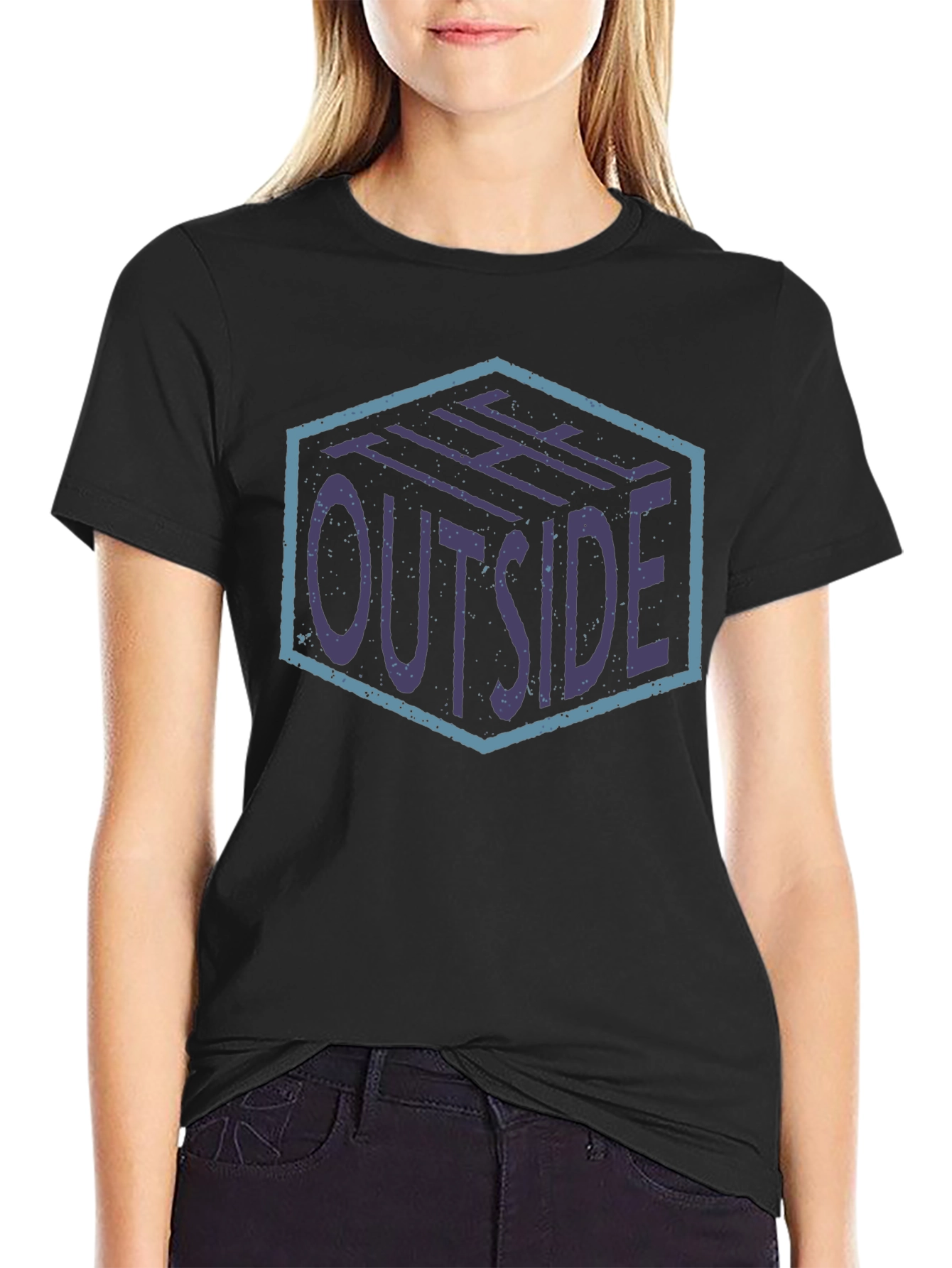 The Outside Graphic Print Black T-Shirt