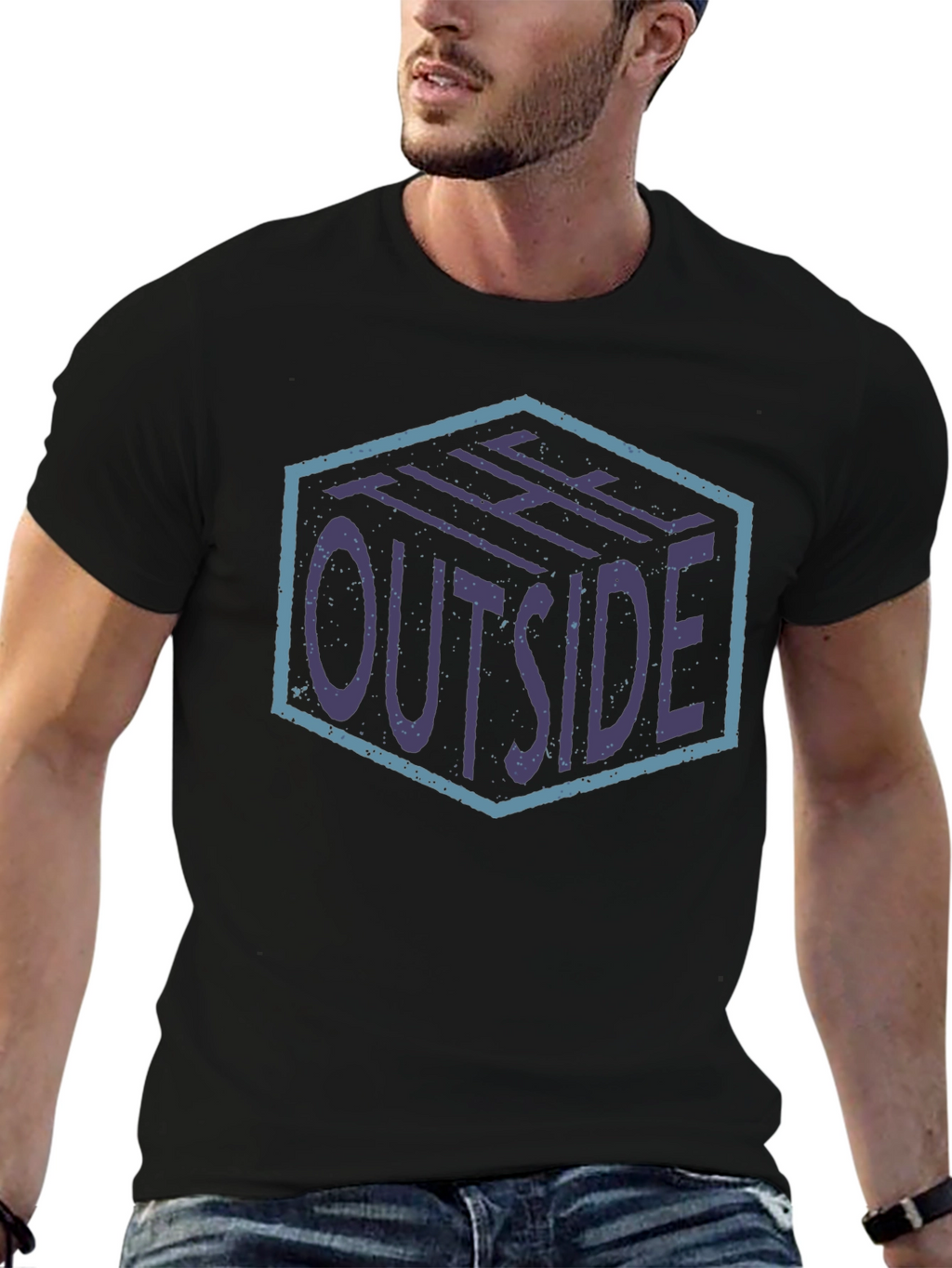 The Outside Graphic Print Black T-Shirt