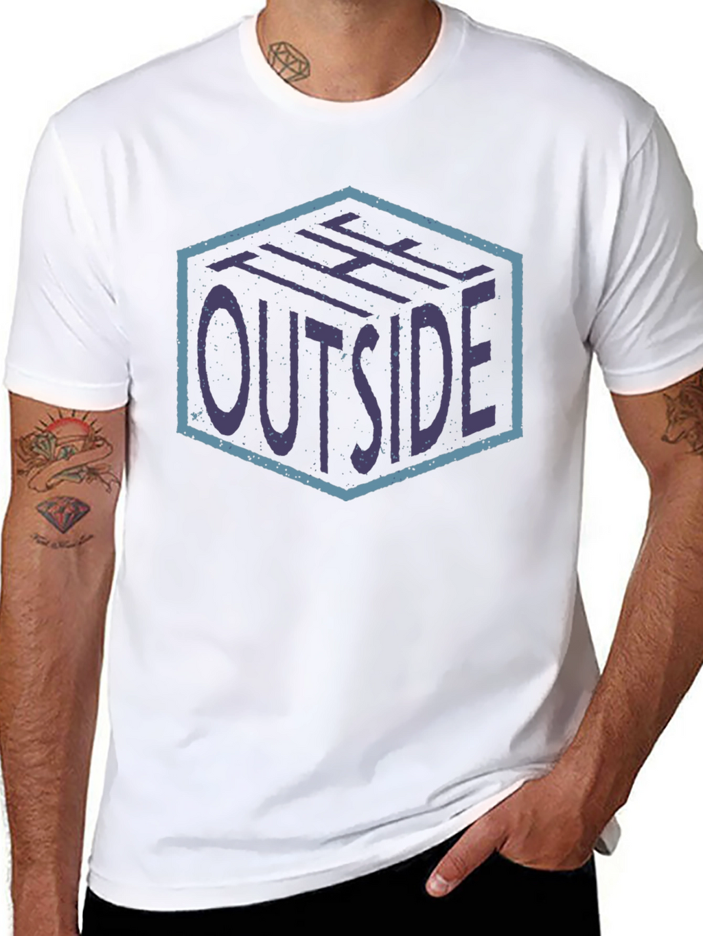 The Outside Graphic Print Black T-Shirt