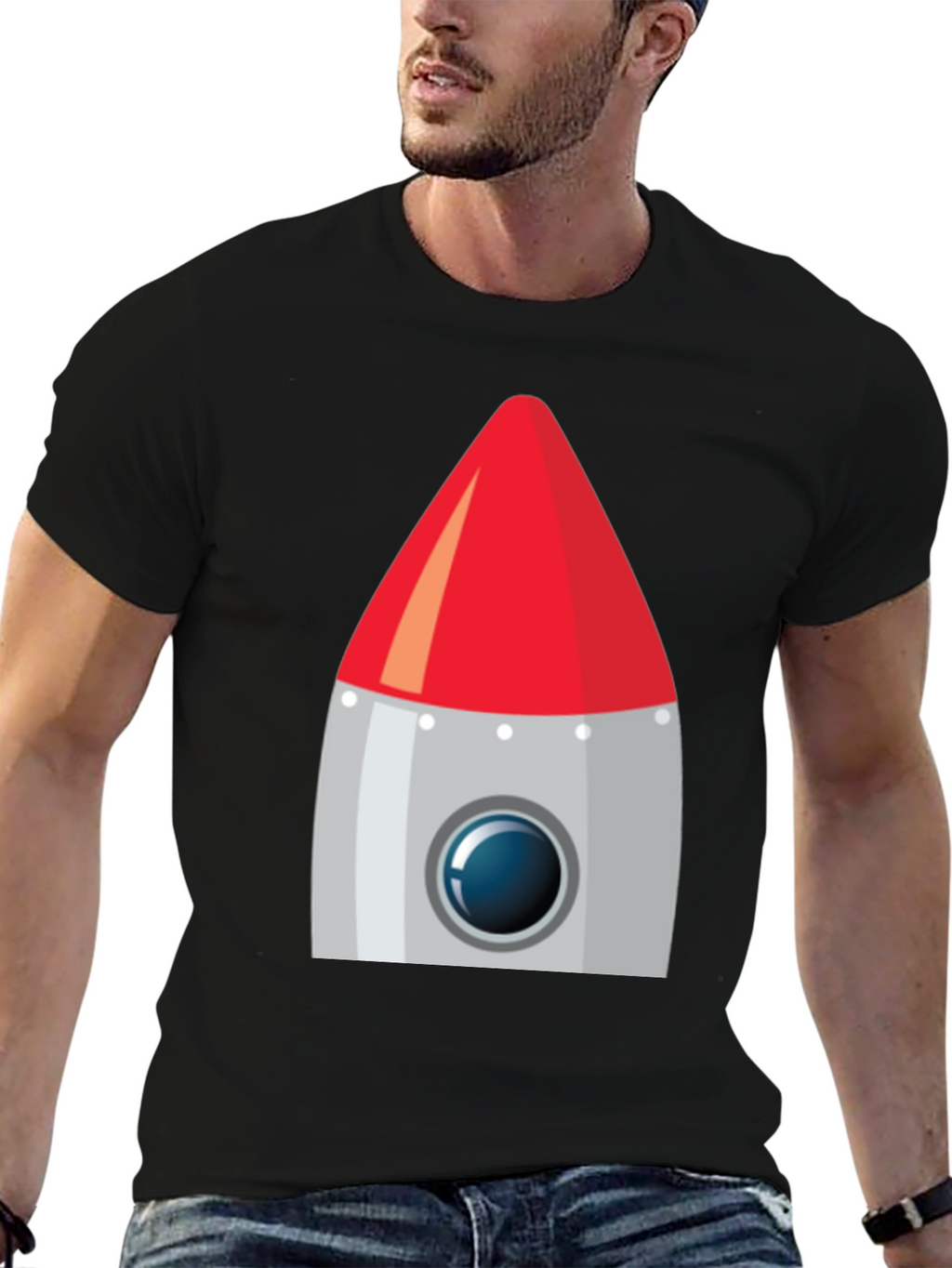 Rocket Graphic Black T-Shirt