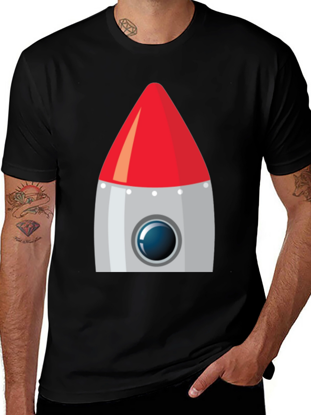 Rocket Graphic Black T-Shirt