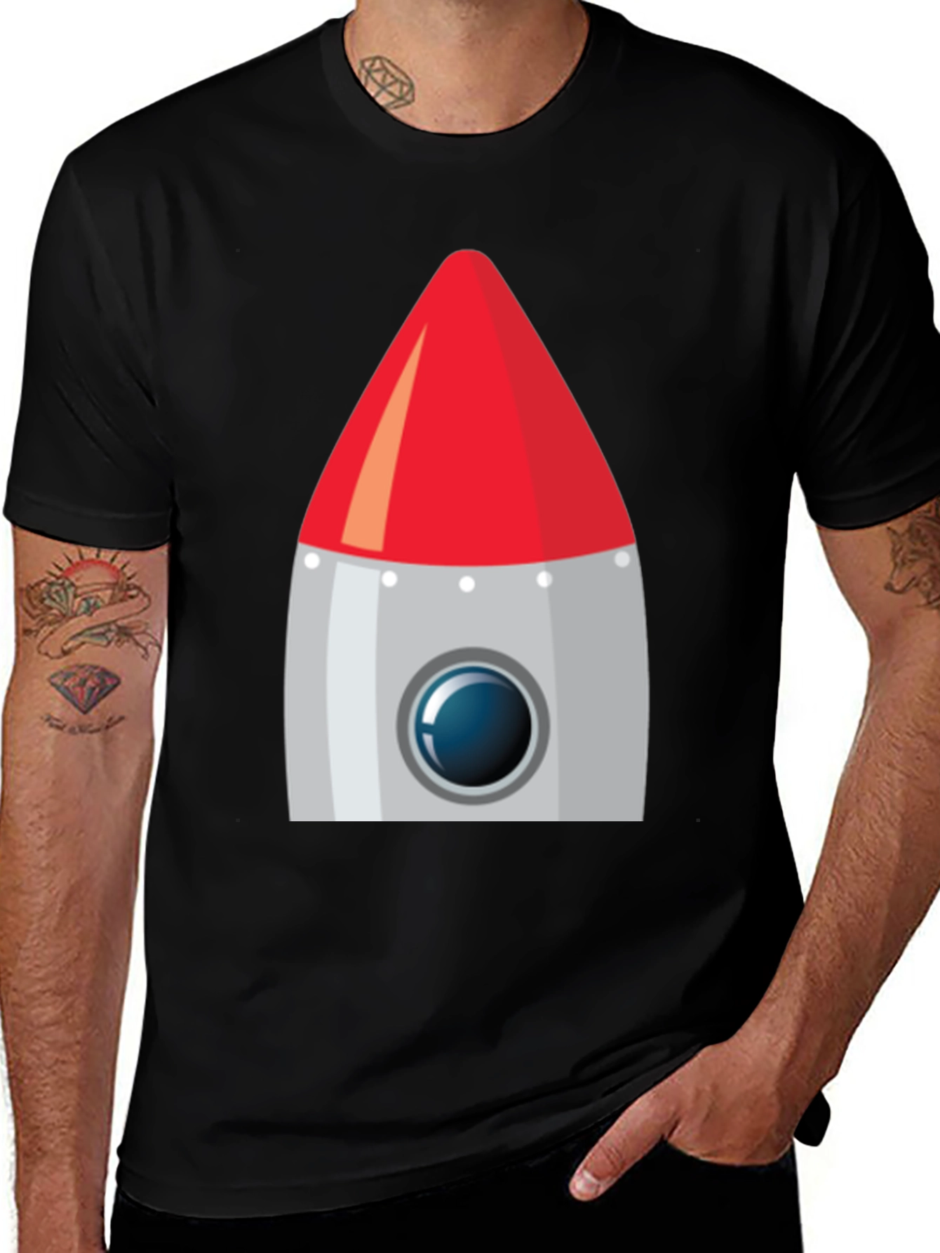 Rocket Graphic Black T-Shirt