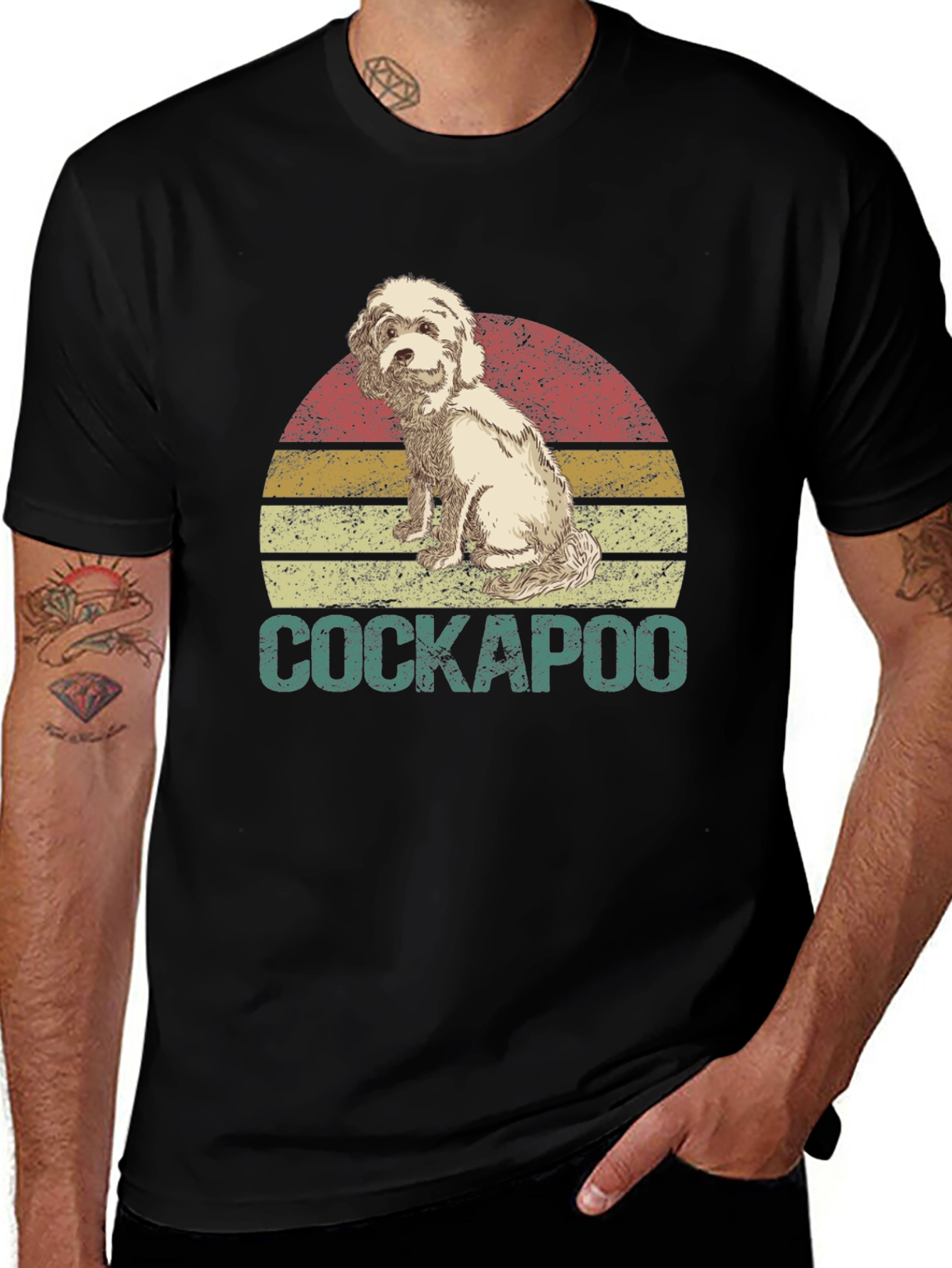 Retro Cockapoo Graphic T-Shirt - Dog Lover Tee