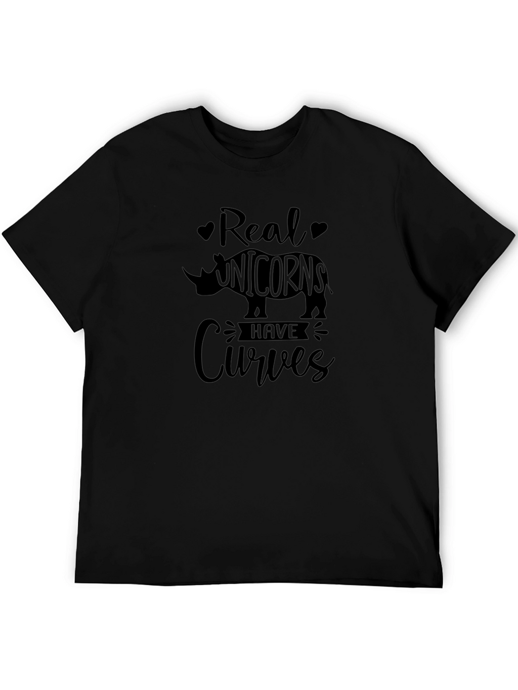 Real Unicorns Have Curves Black T-Shirt