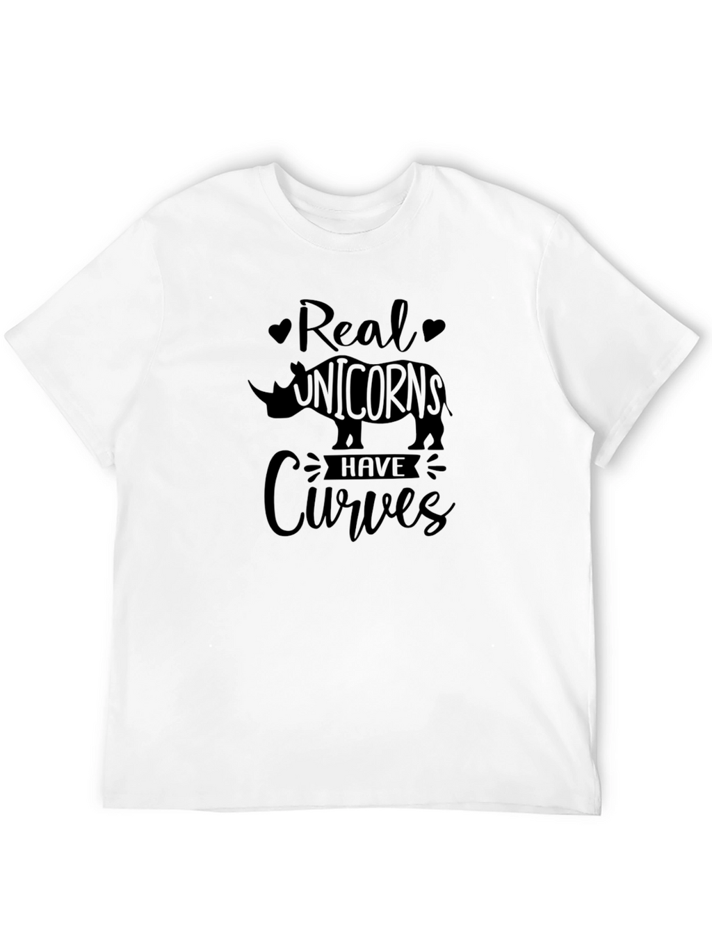 Real Unicorns Have Curves Black T-Shirt
