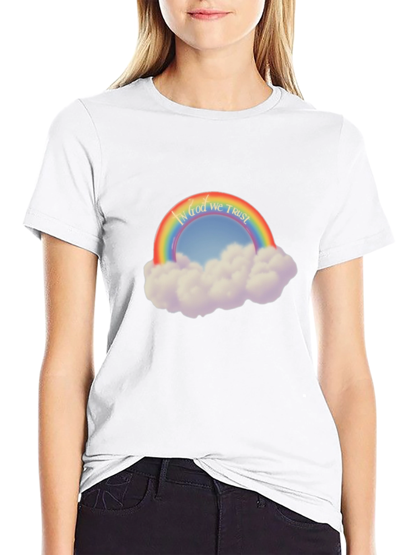 Rainbow In God We Trust Graphic T-Shirt