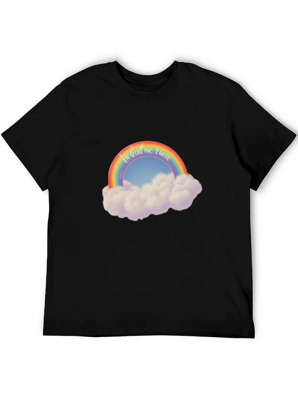 Rainbow In God We Trust Graphic T-Shirt