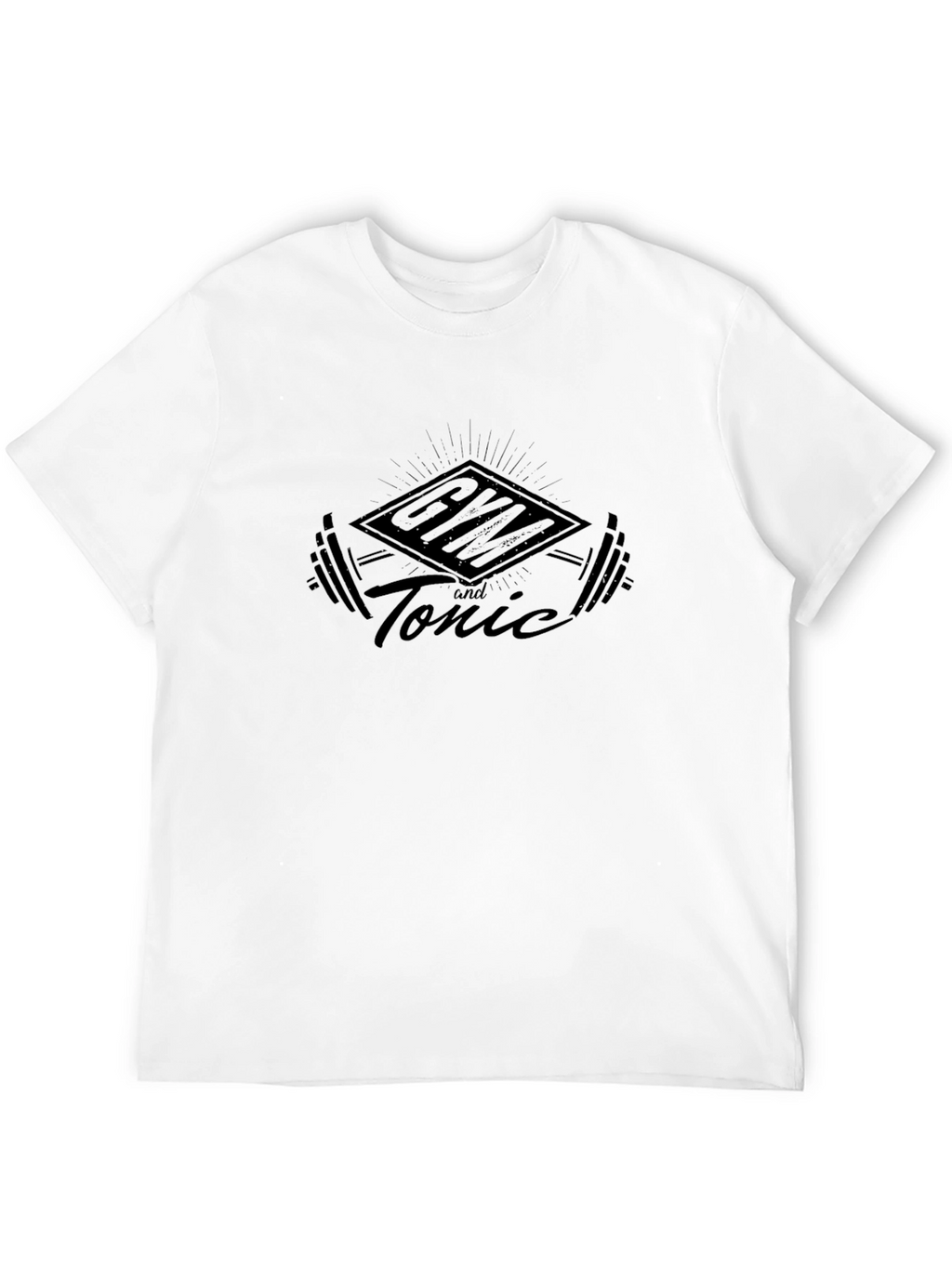 Gym and Tonic Black T-Shirt - Fitness & Cocktails