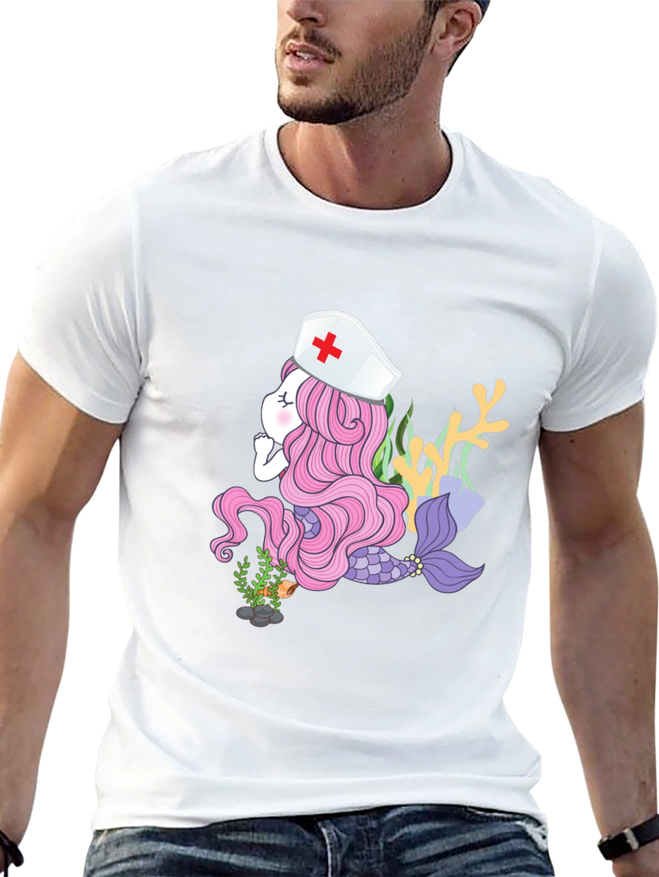 Mermaid Nurse T-Shirt - Unique Graphic Tee