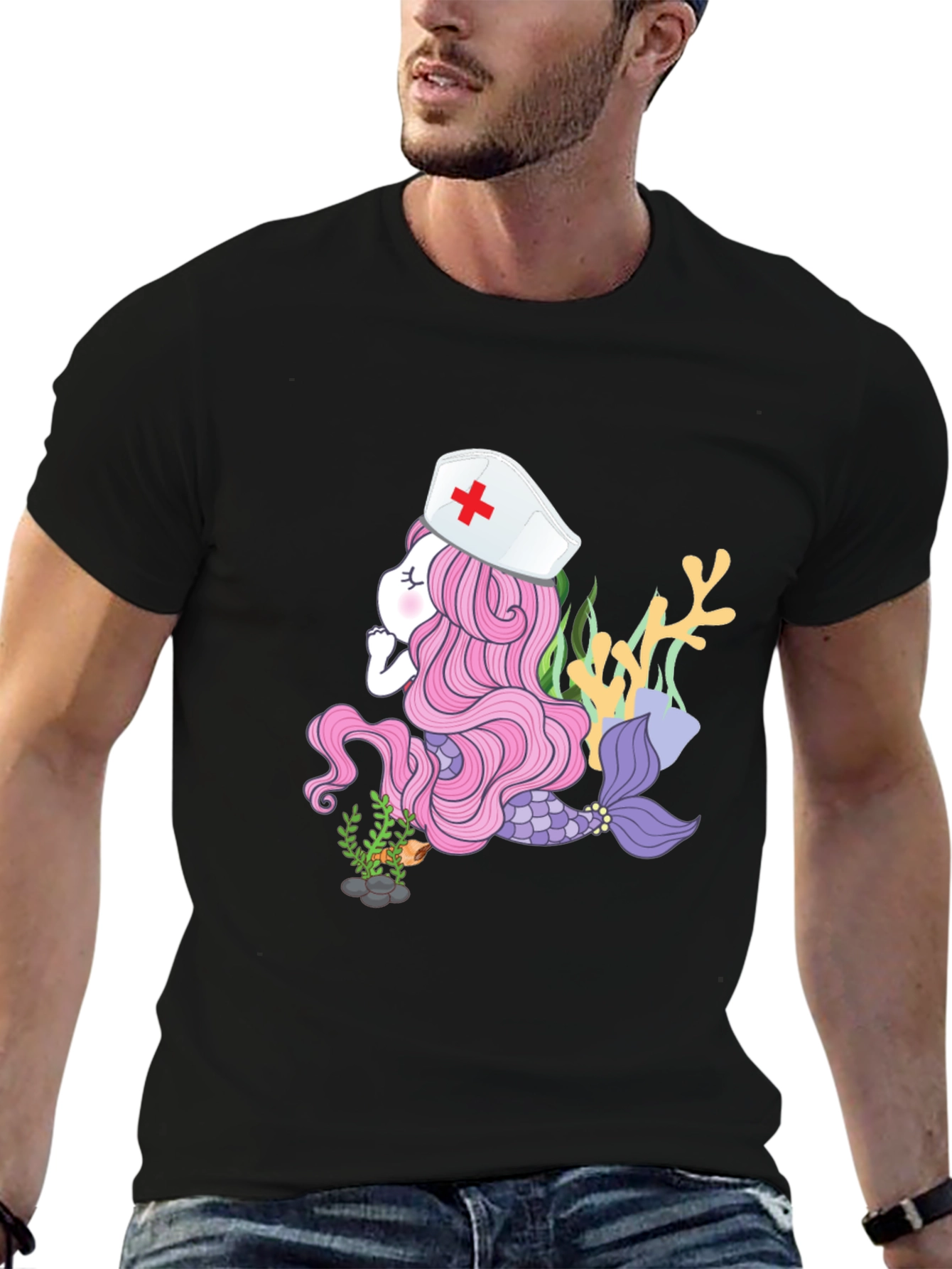 Mermaid Nurse T-Shirt - Unique Graphic Tee