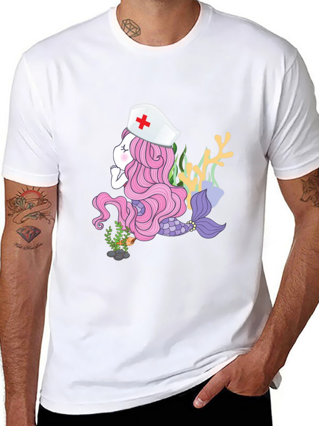 Mermaid Nurse T-Shirt - Unique Graphic Tee