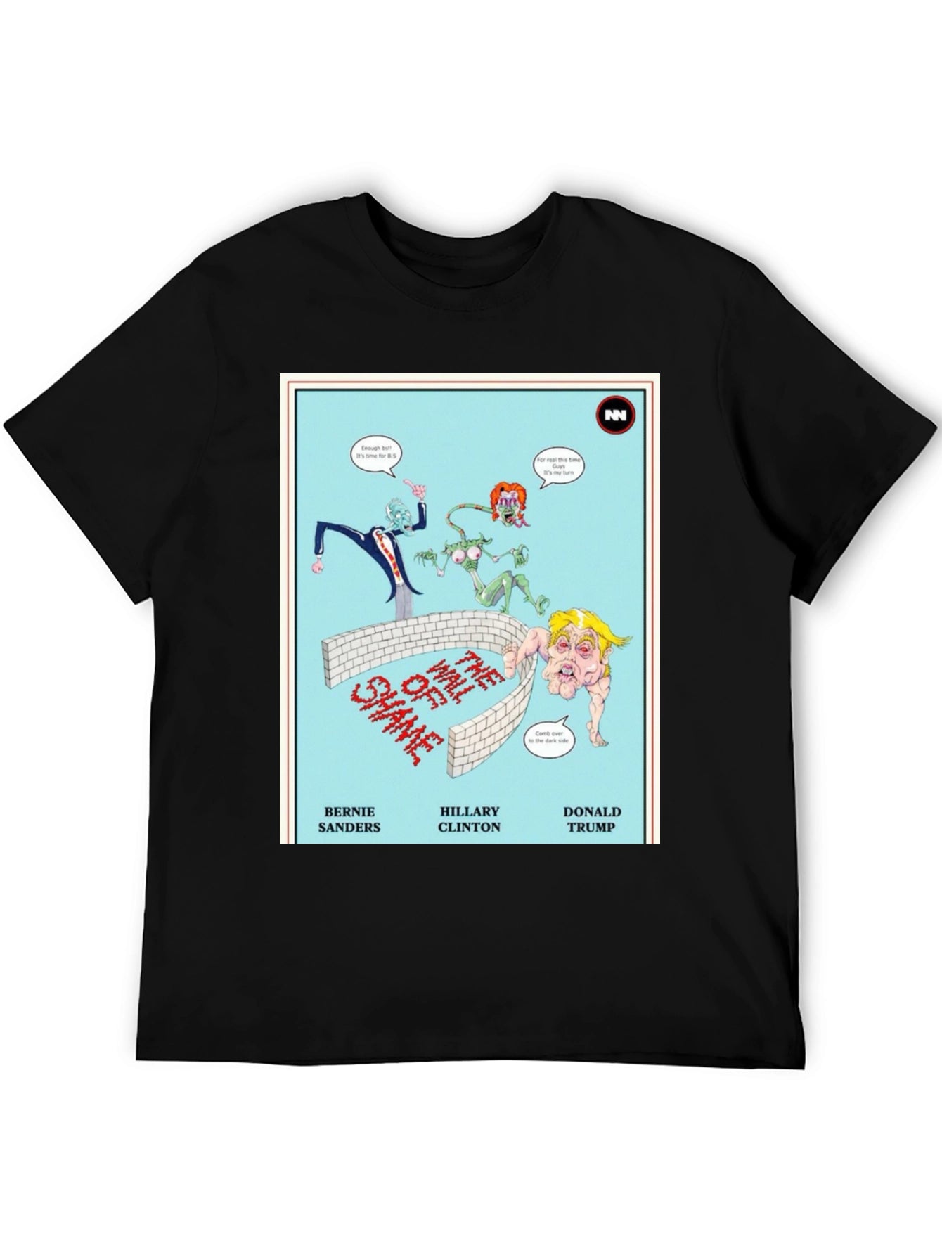 Political Humor T-Shirt: Wall of Shame Cartoon